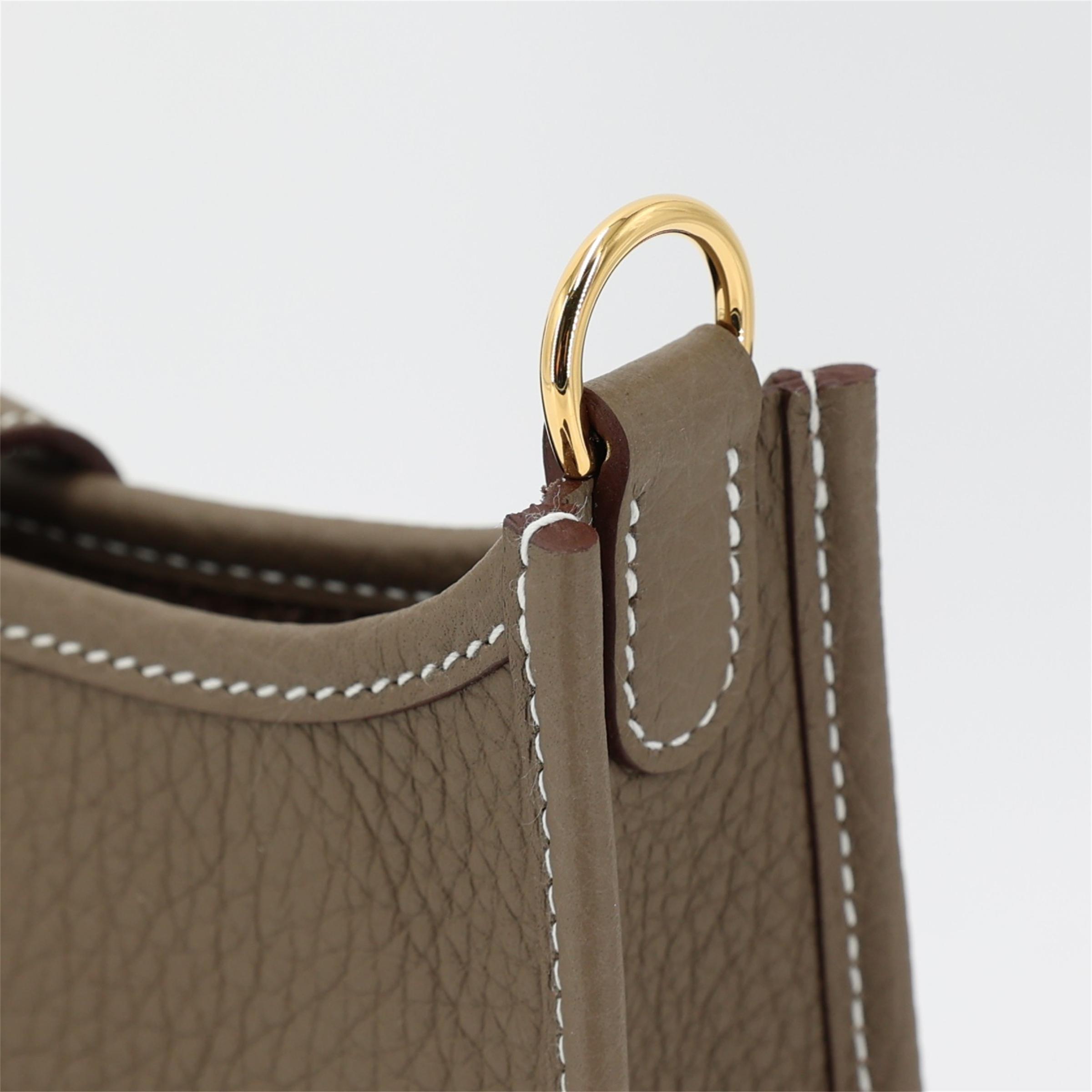 ランク N 新品 HERMÈS エルメス エブリンTPM バンドリエール112cm エトゥープ (18) トリヨン ゴールド金具 W刻印 - 8