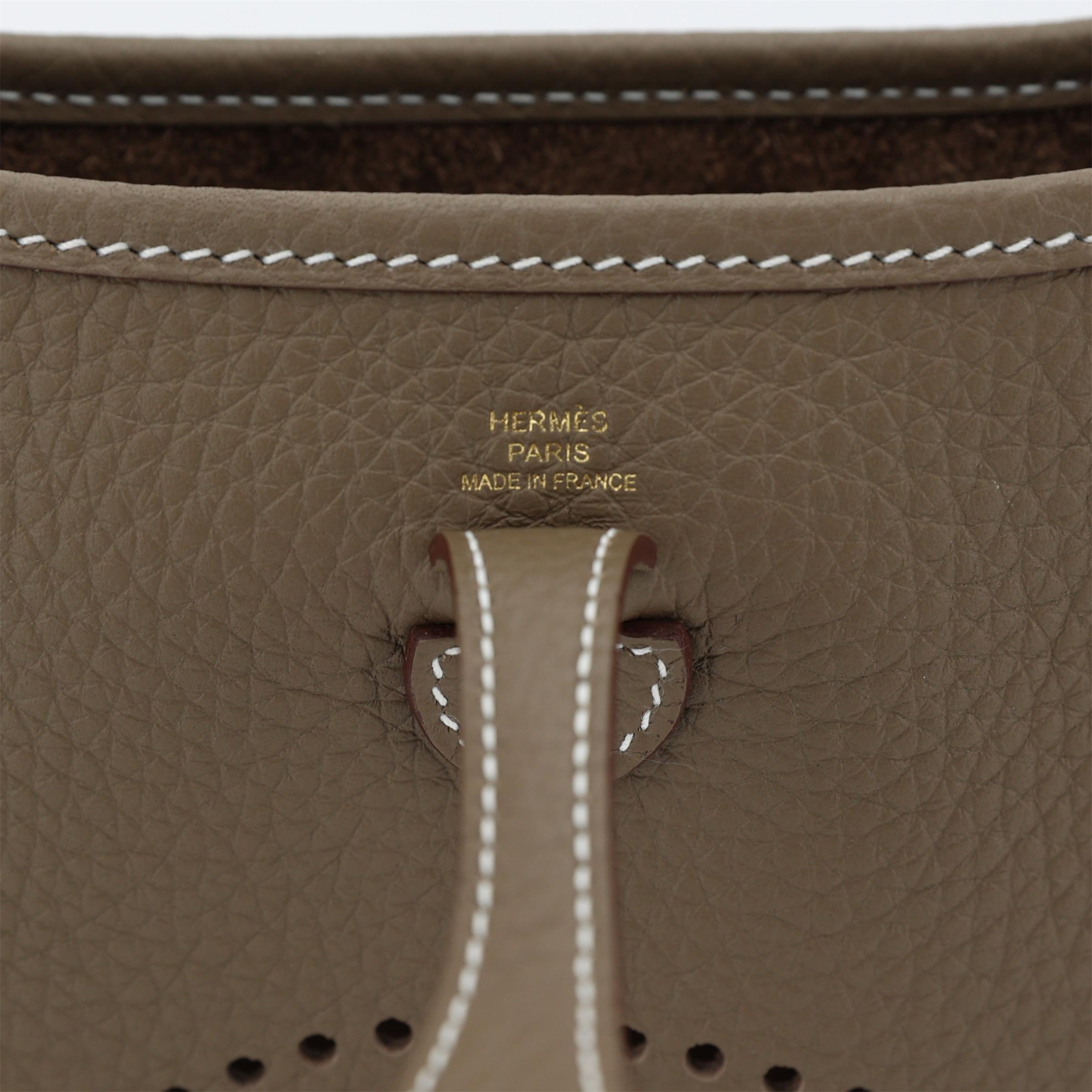 ランク N 新品 HERMÈS エルメス エブリンTPM バンドリエール112cm エトゥープ (18) トリヨン ゴールド金具 W刻印 - 9