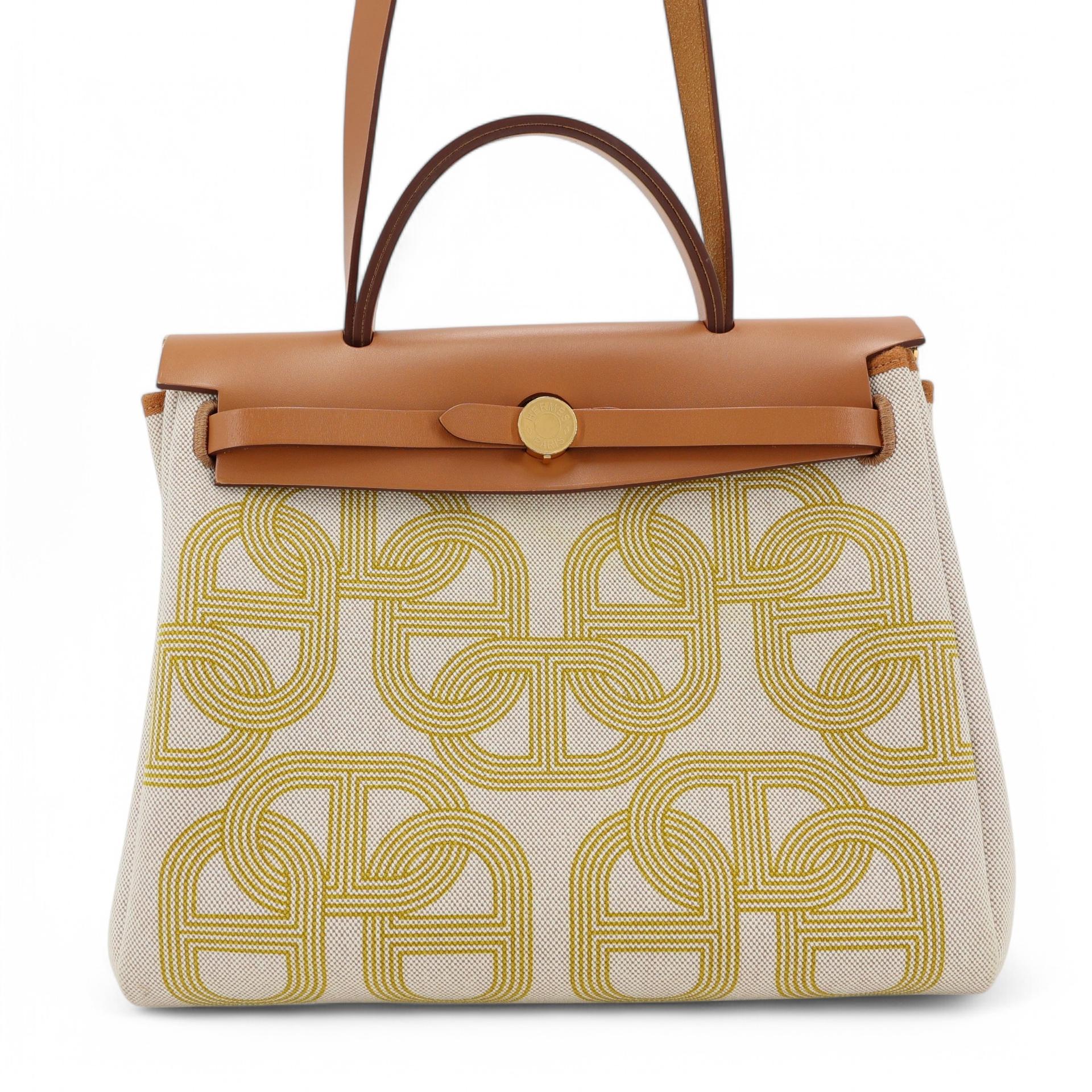 Excellent ( Rank SA ) HERMÈS Limited Edition Herbag Zip 31 PM  Fauve (34) Beige Canvas Gold hardware B (2023) - 1
