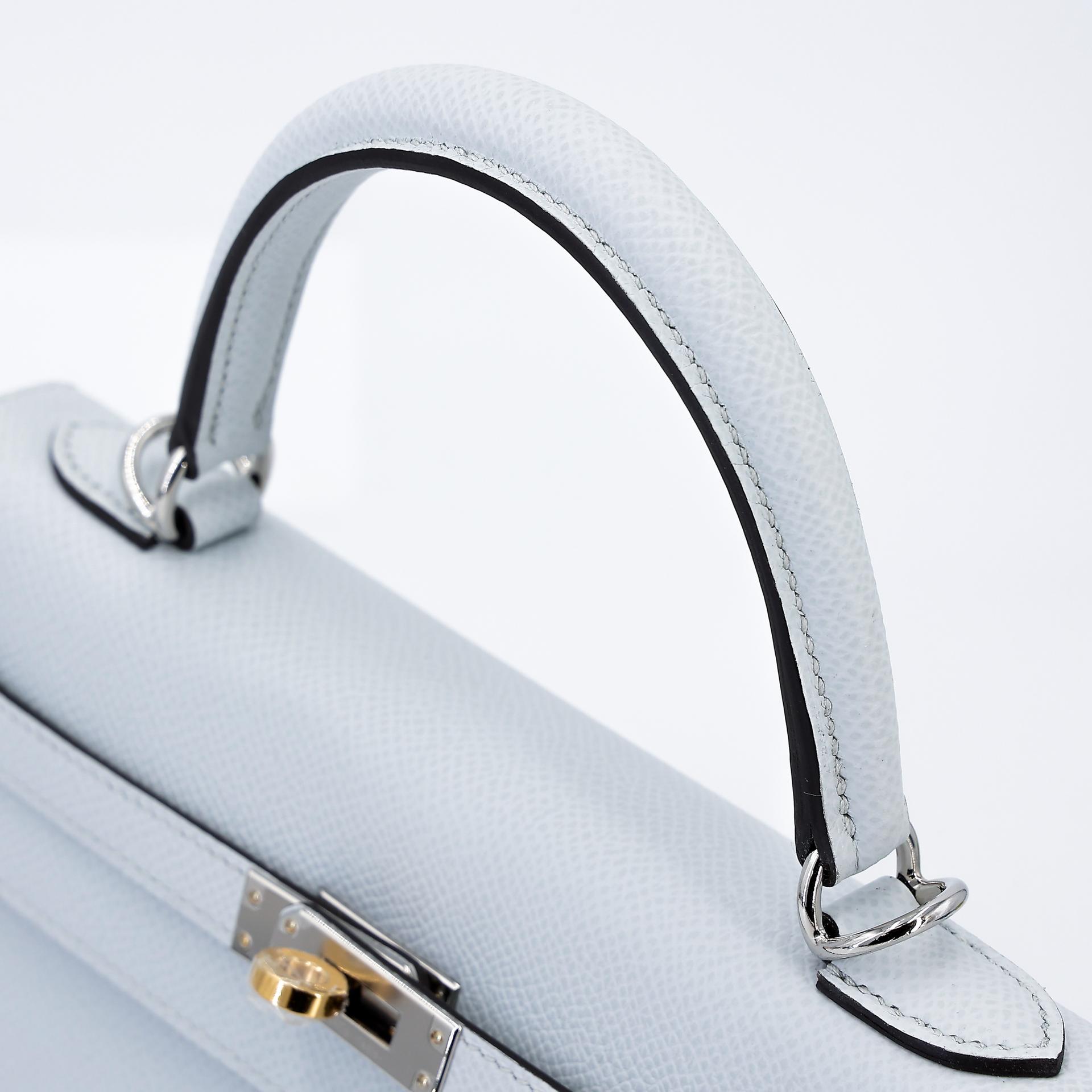 Brand New ( Rank N ) HERMÈS Kelly 25 Sellier Gris Platine (N4) Epsom Electrum hardware W (2024) - 3