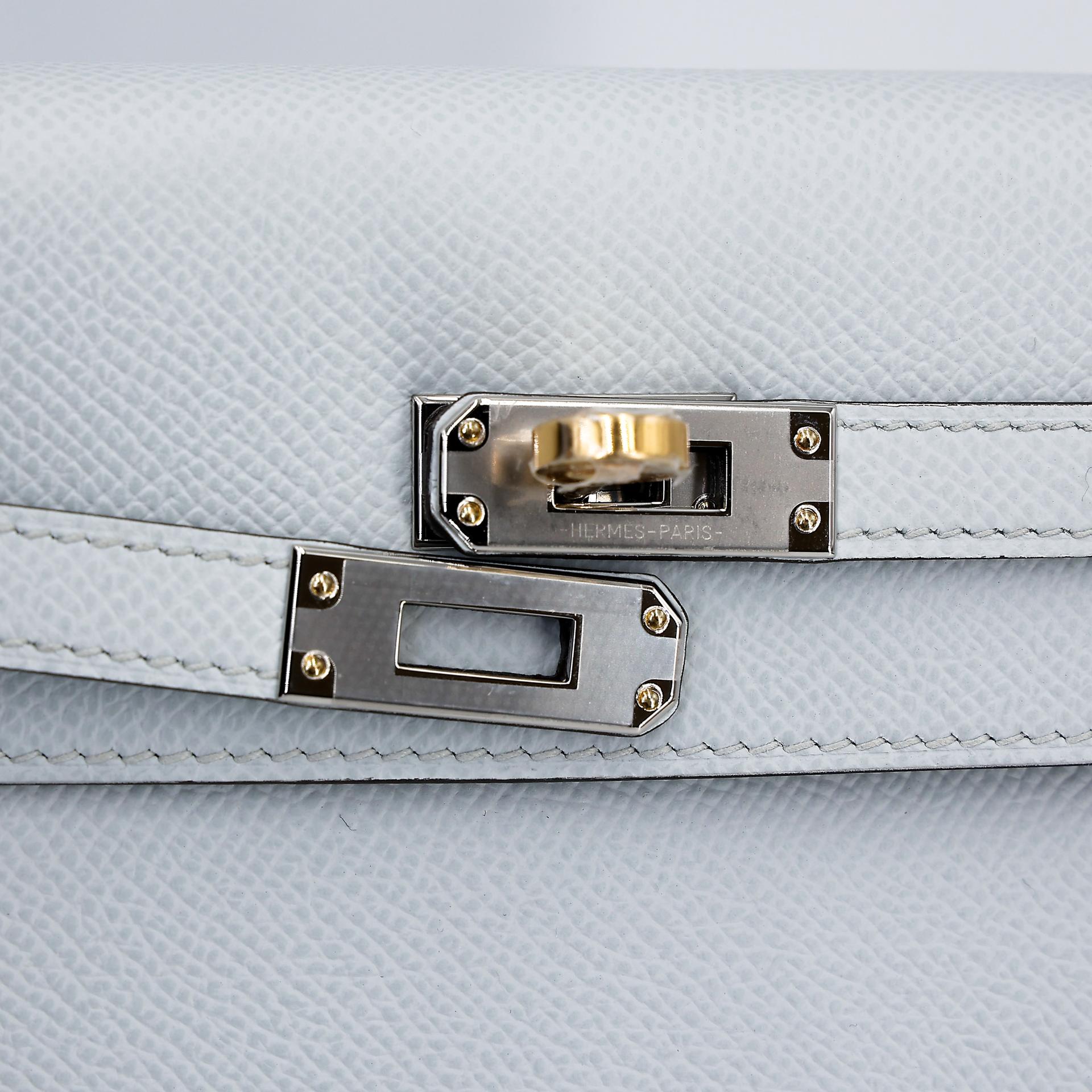 Brand New ( Rank N ) HERMÈS Kelly 25 Sellier Gris Platine (N4) Epsom Electrum hardware W (2024) - 8