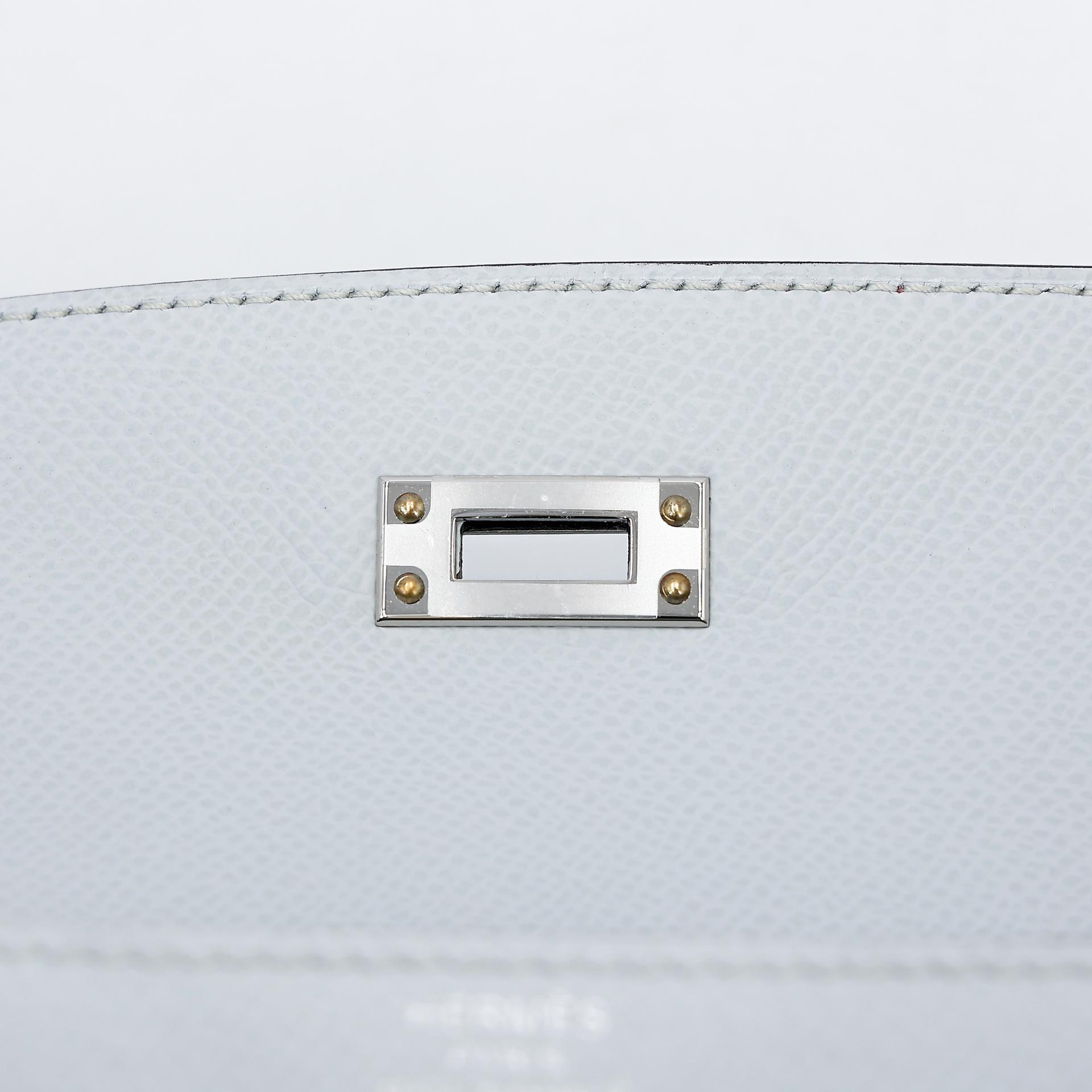 Brand New ( Rank N ) HERMÈS Kelly 25 Sellier Gris Platine (N4) Epsom Electrum hardware W (2024) - 10