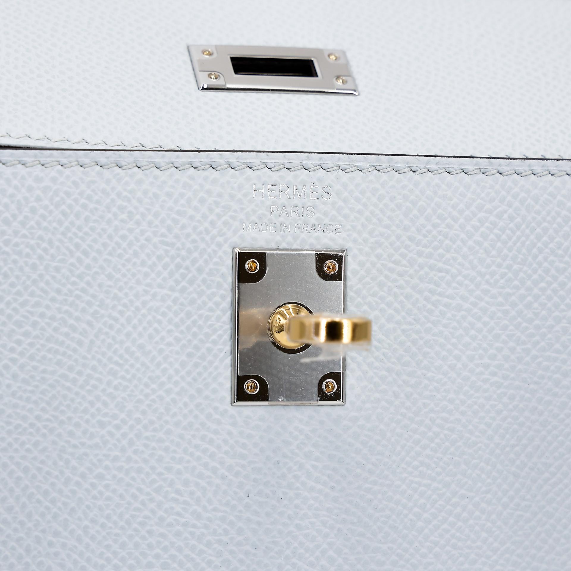 Brand New ( Rank N ) HERMÈS Kelly 25 Sellier Gris Platine (N4) Epsom Electrum hardware W (2024) - 11