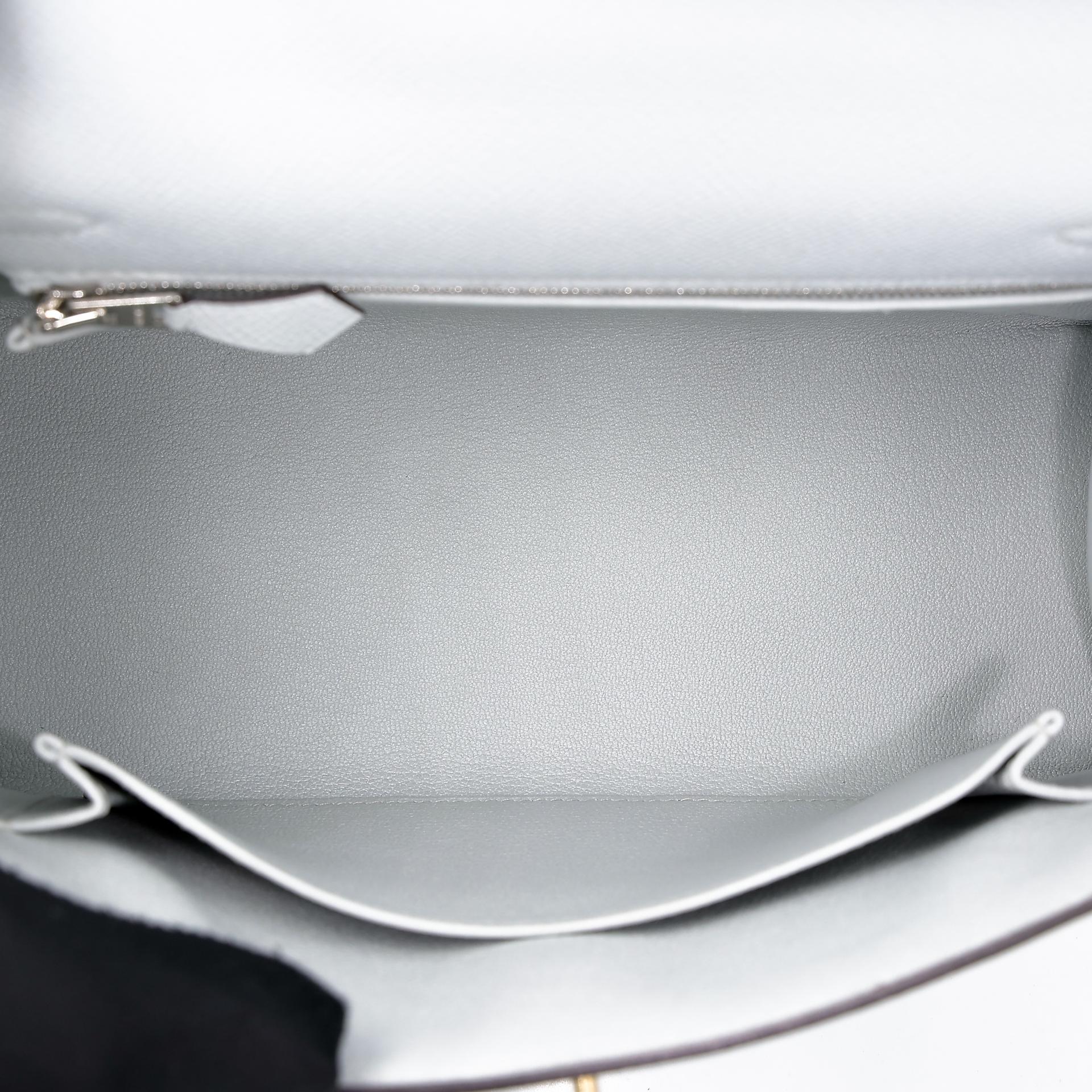 Brand New ( Rank N ) HERMÈS Kelly 25 Sellier Gris Platine (N4) Epsom Electrum hardware W (2024) - 15