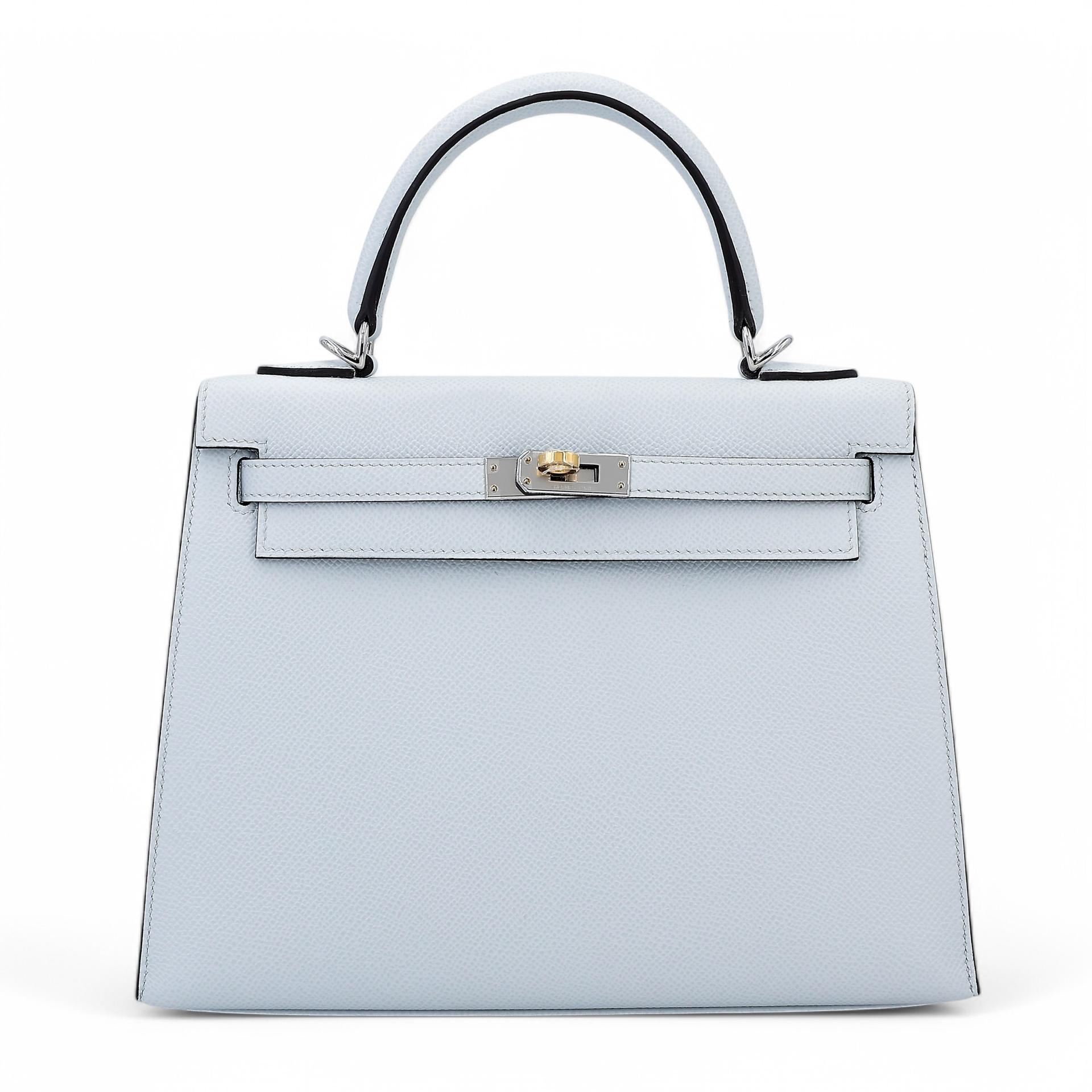 Brand New ( Rank N ) HERMÈS Kelly 25 Sellier Gris Platine (N4) Epsom Electrum hardware W (2024) - 1