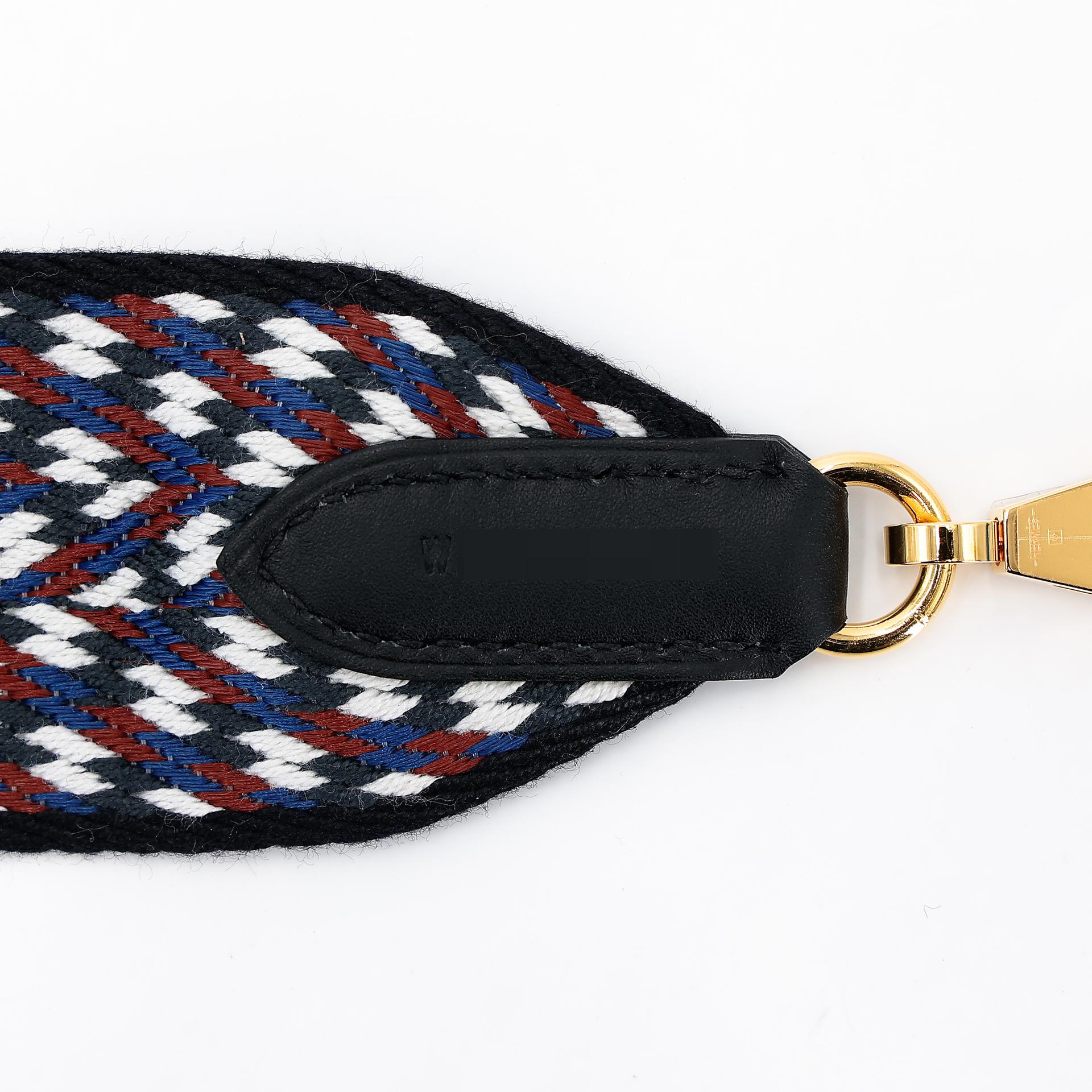 Brand New ( Rank N ) HERMÈS Bandouliere Sangle Zigzag Black (89) Canvas Gold hardware W (2024) - 3