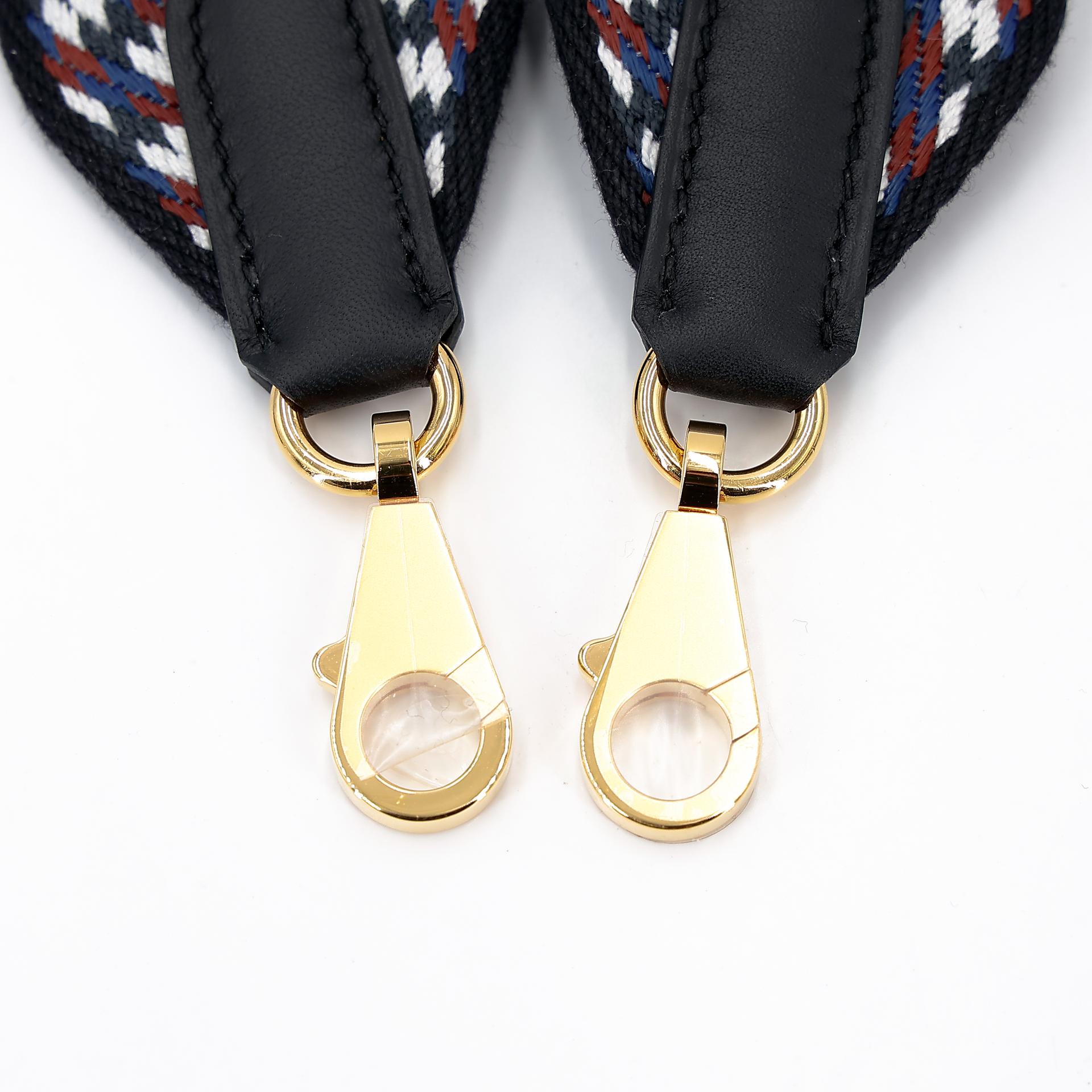 Brand New ( Rank N ) HERMÈS Bandouliere Sangle Zigzag Black (89) Canvas Gold hardware W (2024) - 4