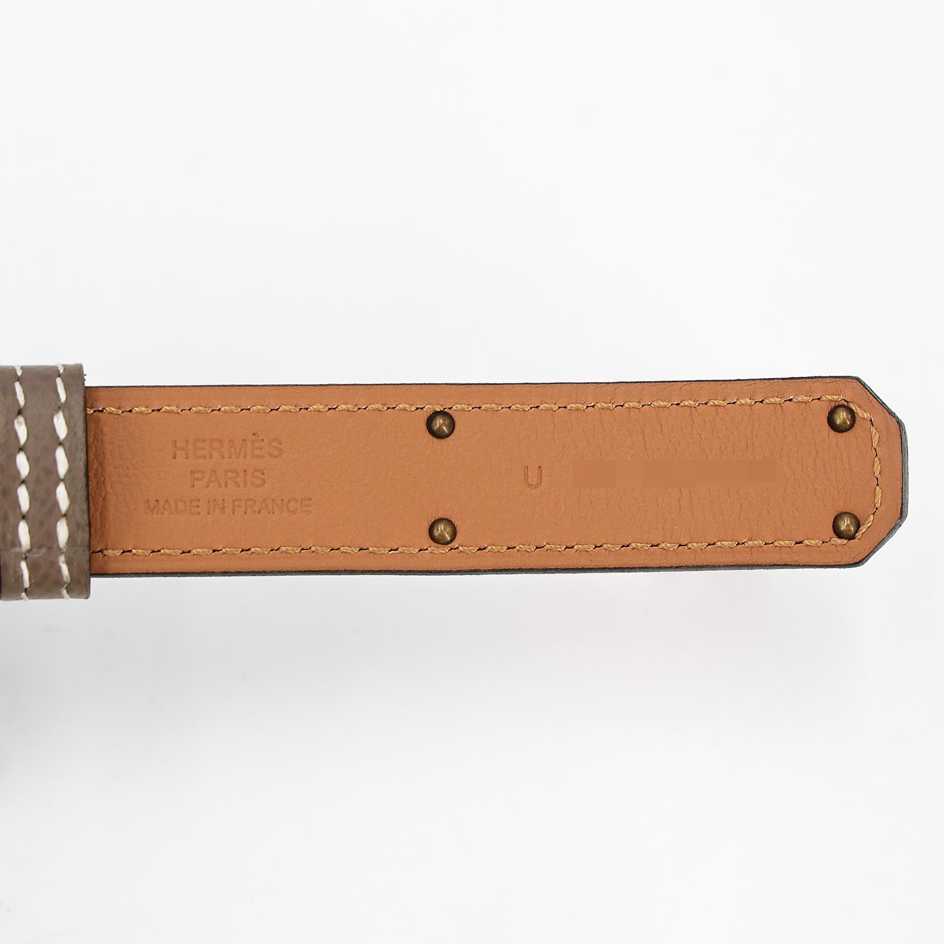 Unused ( Rank NS ) HERMÈS Kelly belt Etoupe (18) Epsom Rose Gold hardware U (2022) - 6
