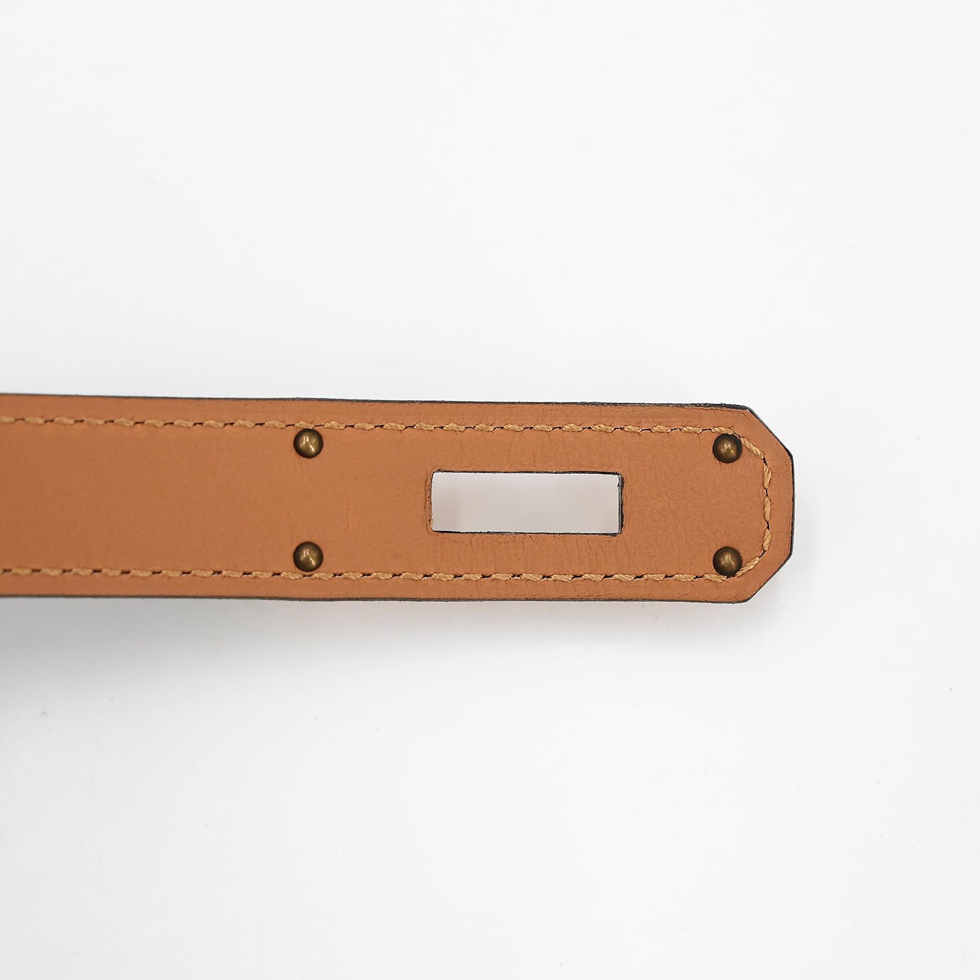Unused ( Rank NS ) HERMÈS Kelly belt Etoupe (18) Epsom Rose Gold hardware U (2022) - 7
