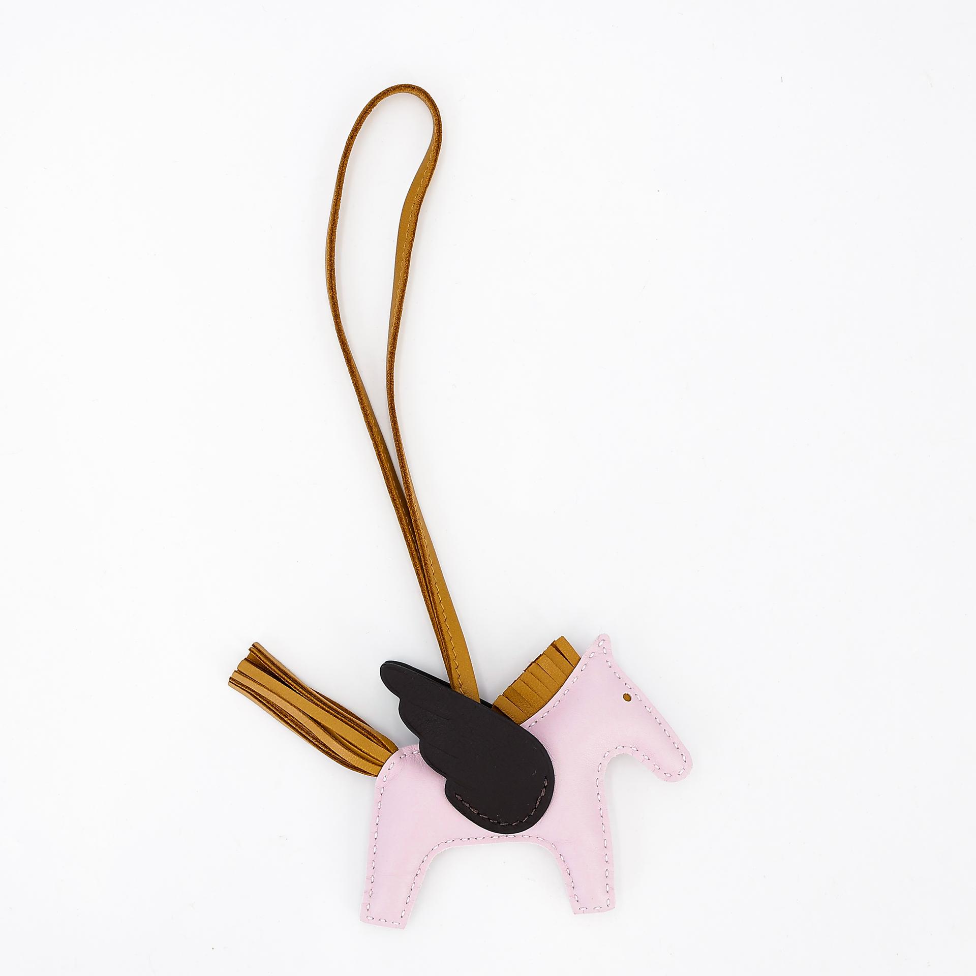 Excellent ( Rank SA ) HERMÈS Rodeo Pegase PM Ebene (46) Sesame (2S) Mauve Pale (09) Agneau U (2022) - 4