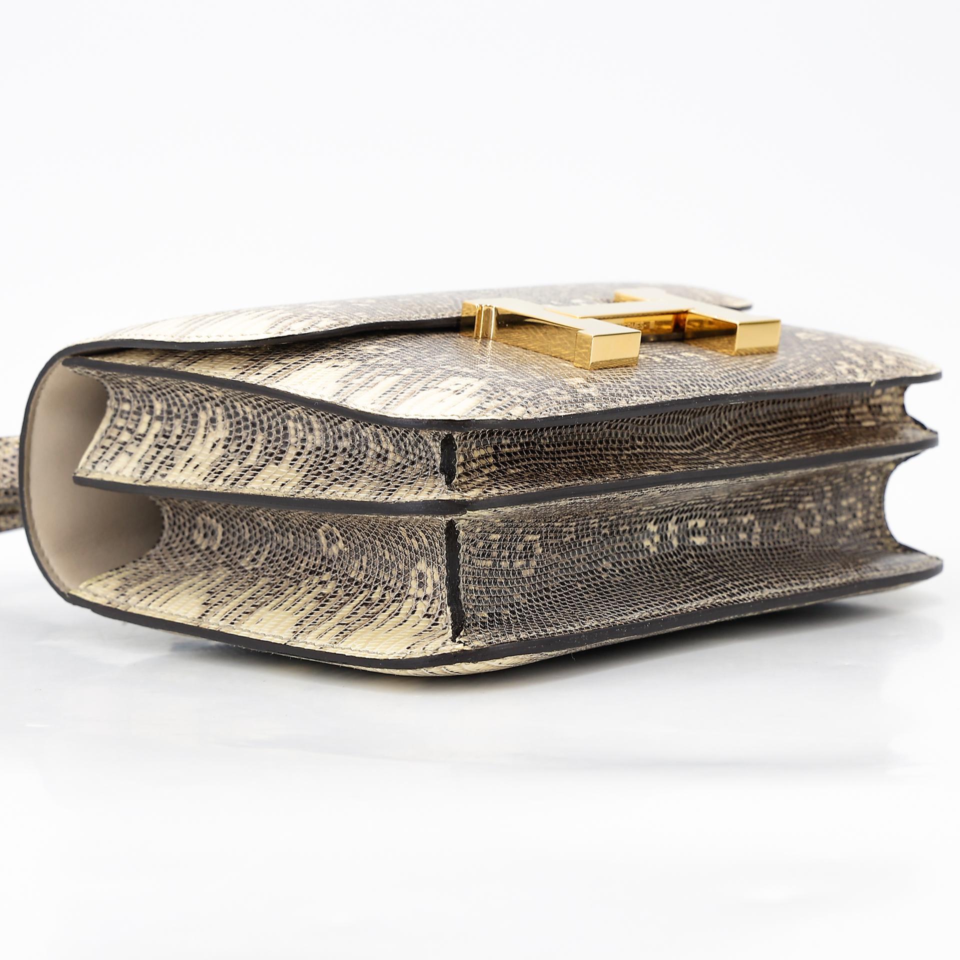 Very Good ( Rank A) HERMÈS Constance Mini Ombre (1B) Lizard Gold hardware Y (2020) - 5