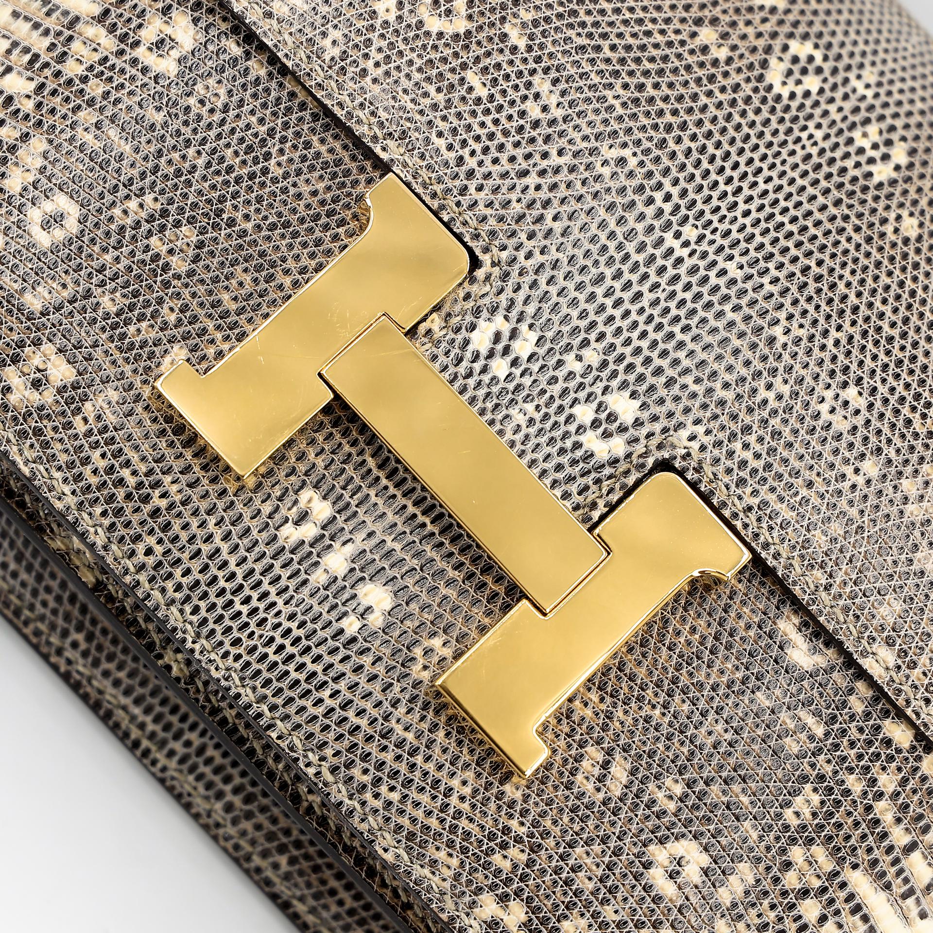 Very Good ( Rank A) HERMÈS Constance Mini Ombre (1B) Lizard Gold hardware Y (2020) - 8