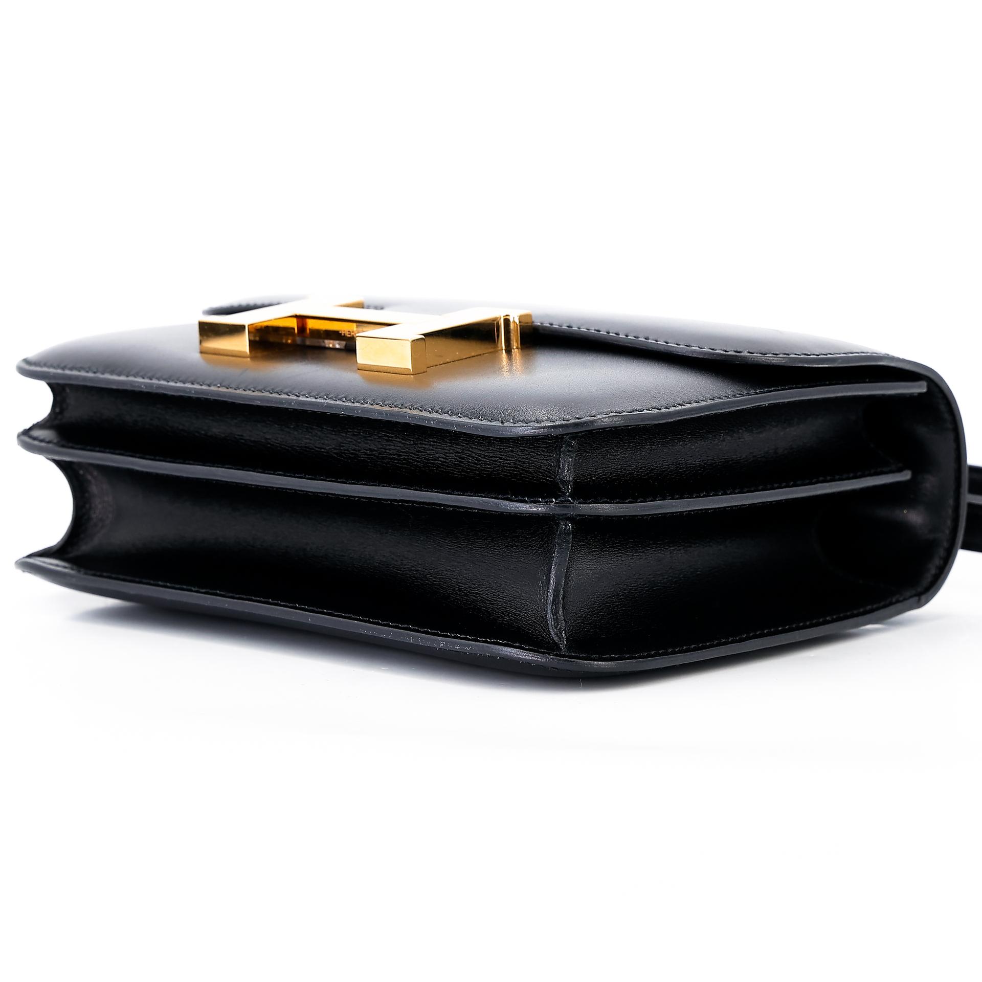 A美品 HERMÈS 爱马仕 Constance 康康 Mini 19 89 黑色 Noir Box牛皮 金扣 Y刻 2020年 - 6