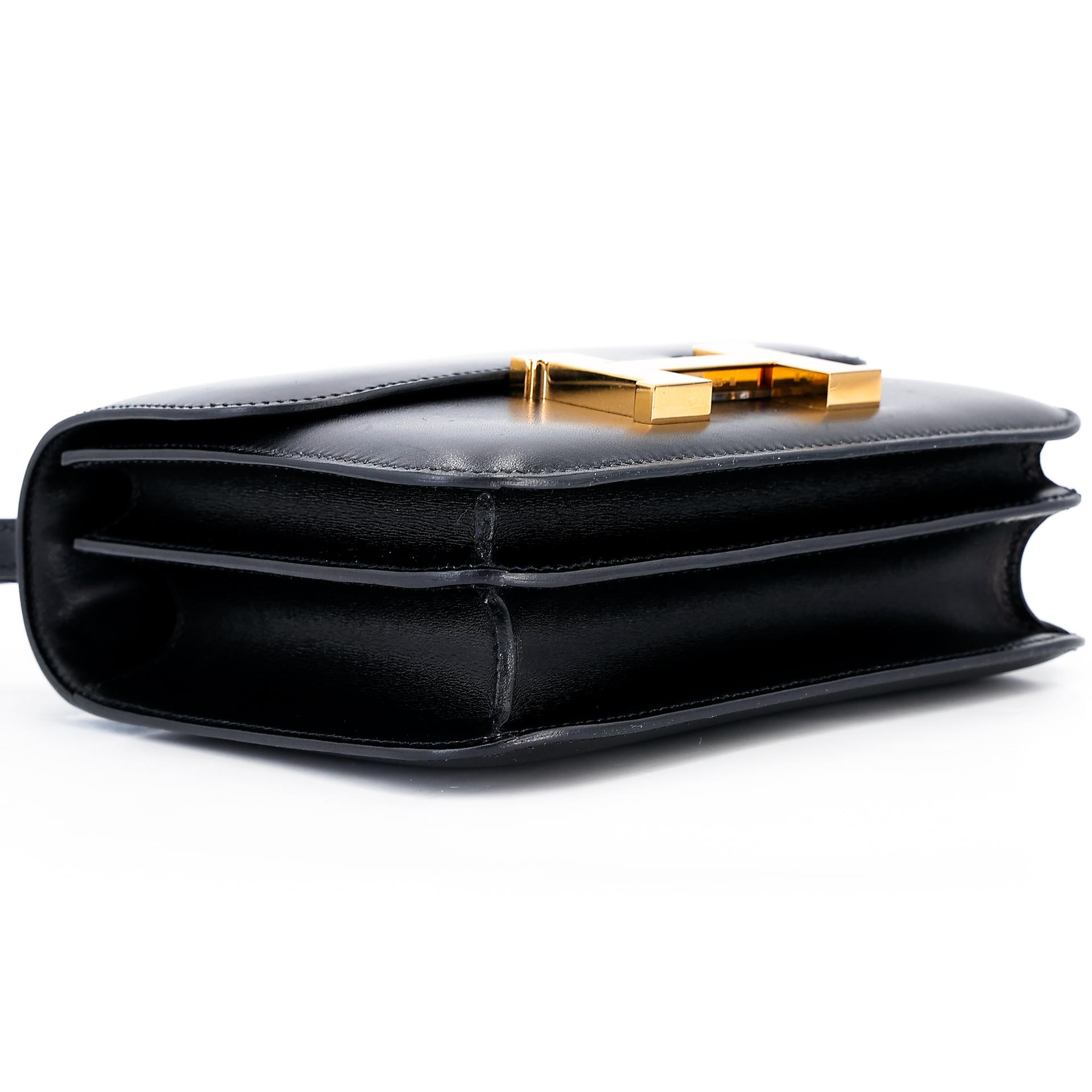 A美品 HERMÈS 爱马仕 Constance 康康 Mini 19 89 黑色 Noir Box牛皮 金扣 Y刻 2020年 - 7