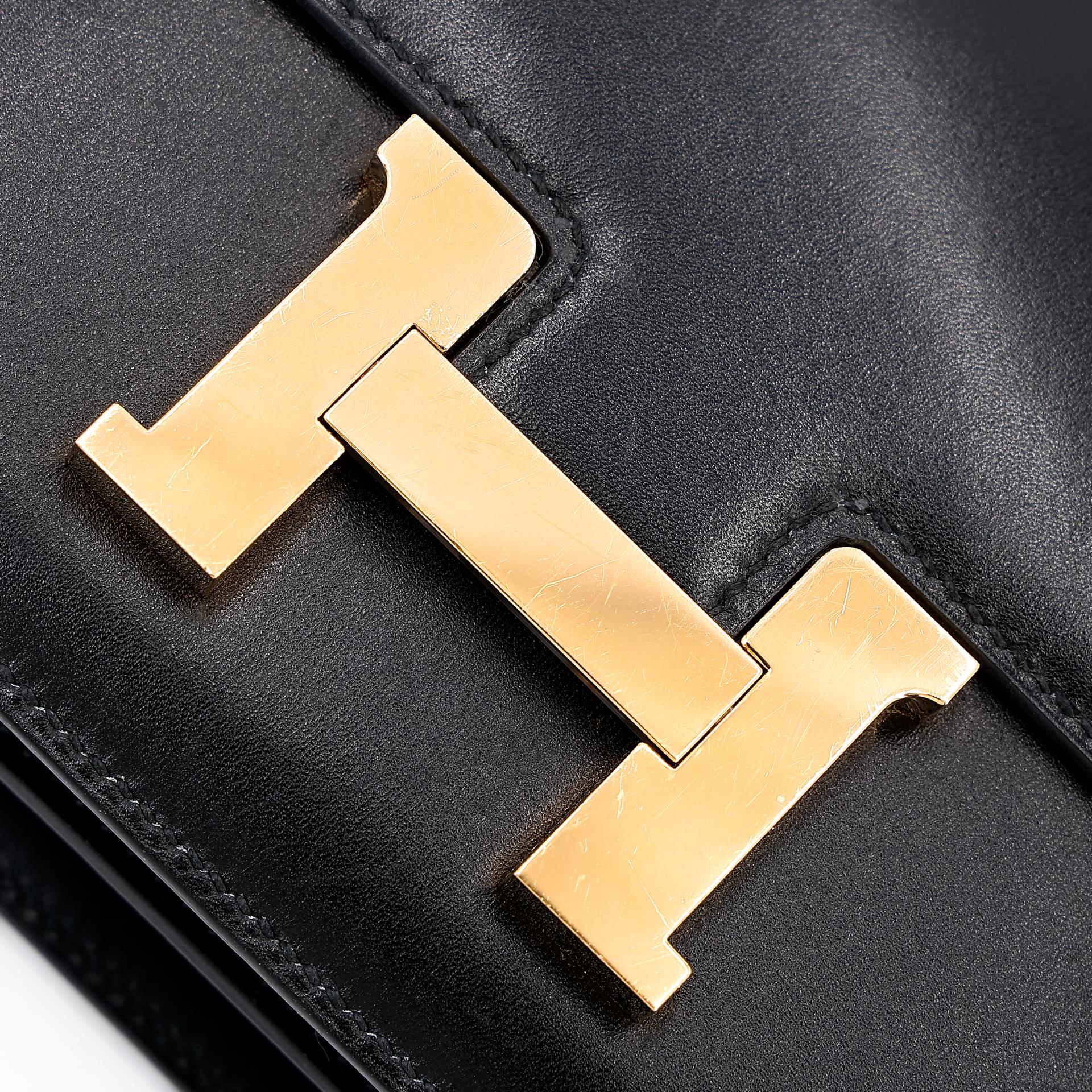 A美品 HERMÈS 爱马仕 Constance 康康 Mini 19 89 黑色 Noir Box牛皮 金扣 Y刻 2020年 - 15