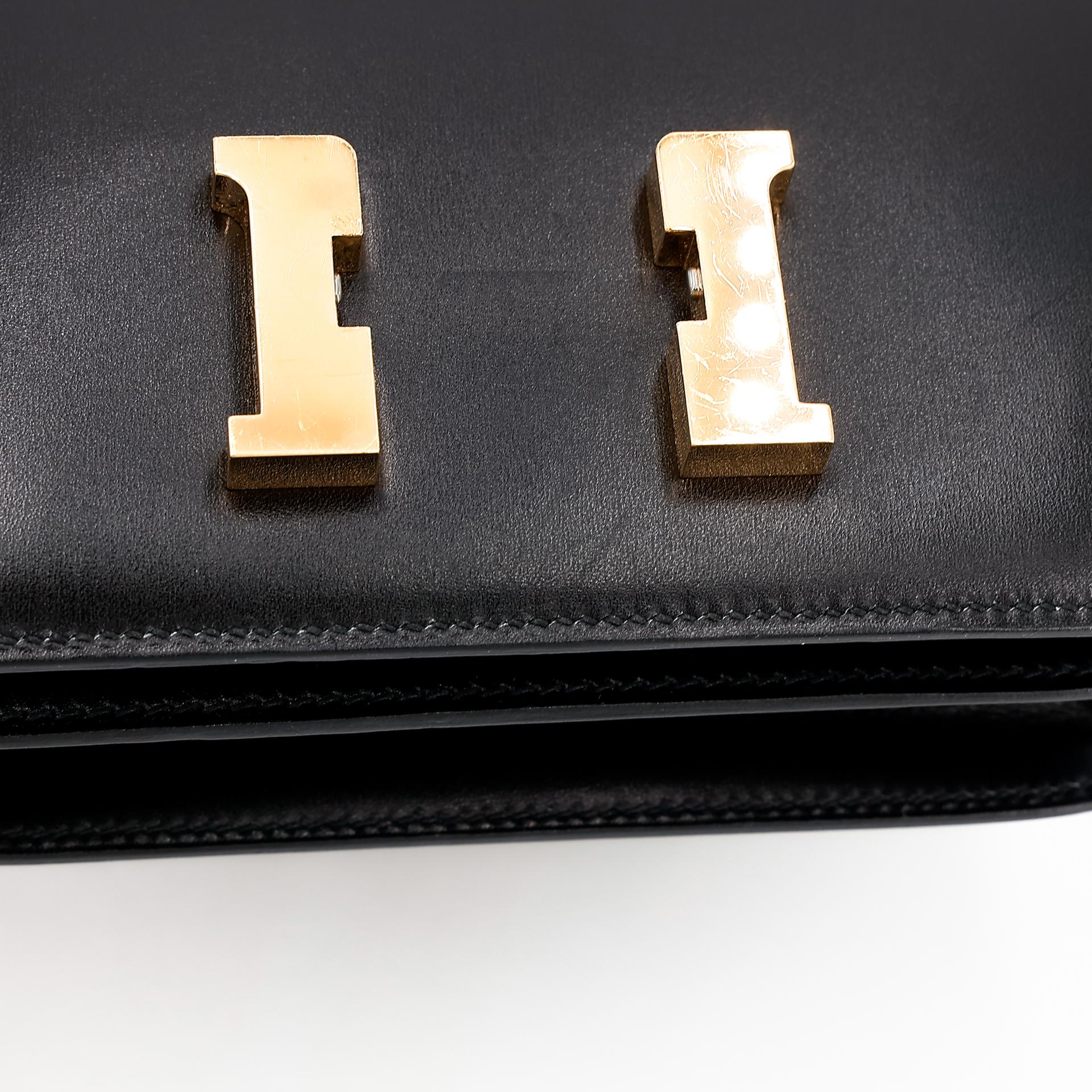 A美品 HERMÈS 爱马仕 Constance 康康 Mini 19 89 黑色 Noir Box牛皮 金扣 Y刻 2020年 - 24