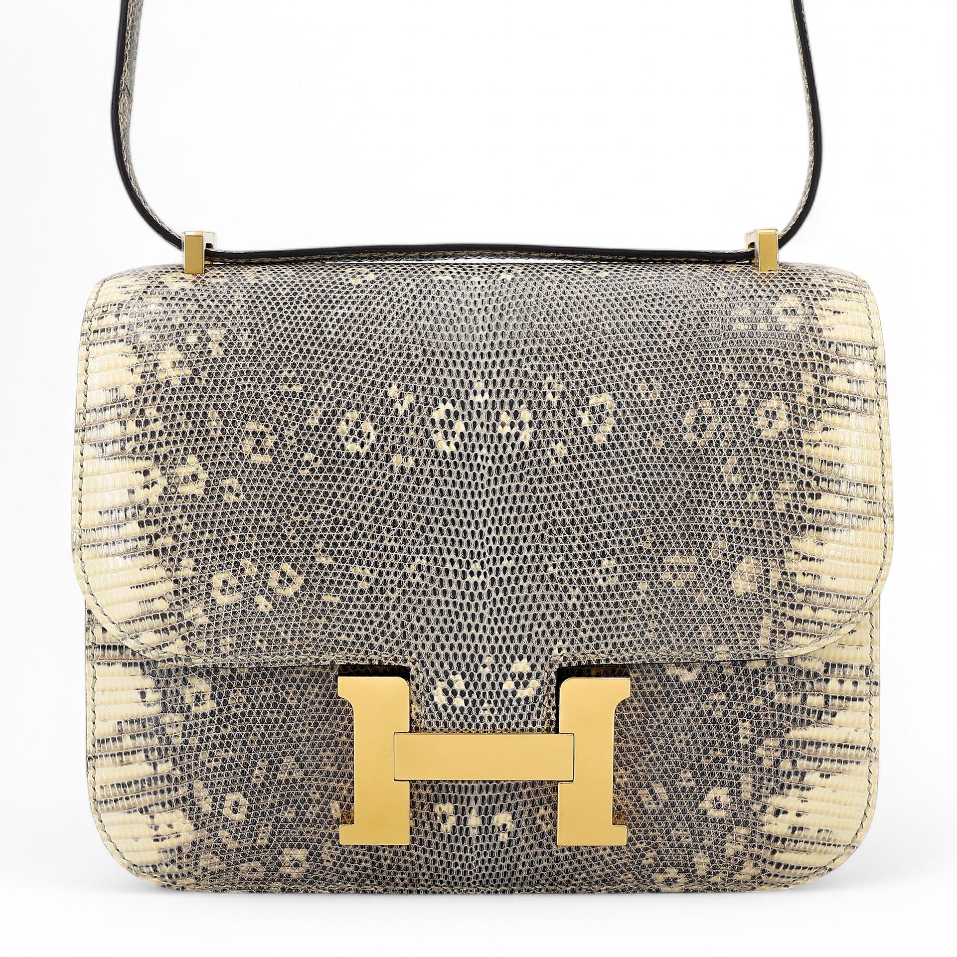 Very Good ( Rank A) HERMÈS Constance Mini Ombre (1B) Lizard Gold hardware Y (2020) - 1