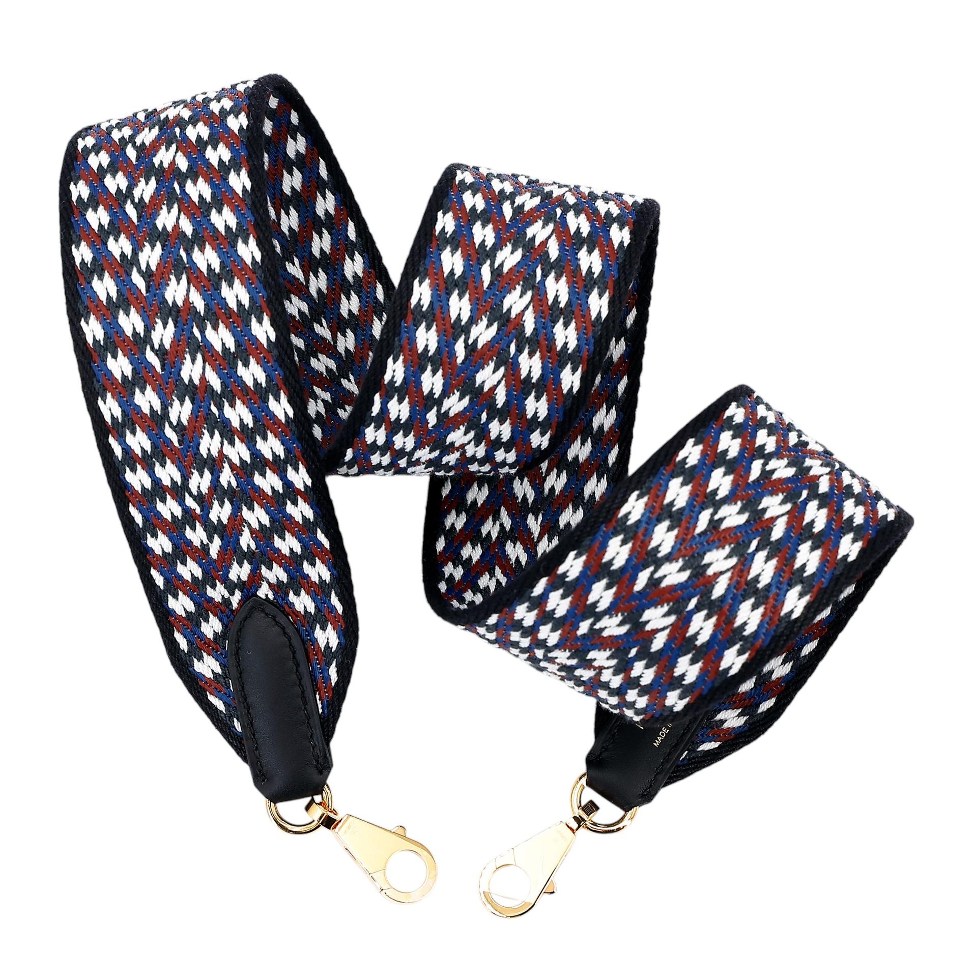 Brand New ( Rank N ) HERMÈS Bandouliere Sangle Zigzag Black (89) Canvas Gold hardware W (2024) - 1