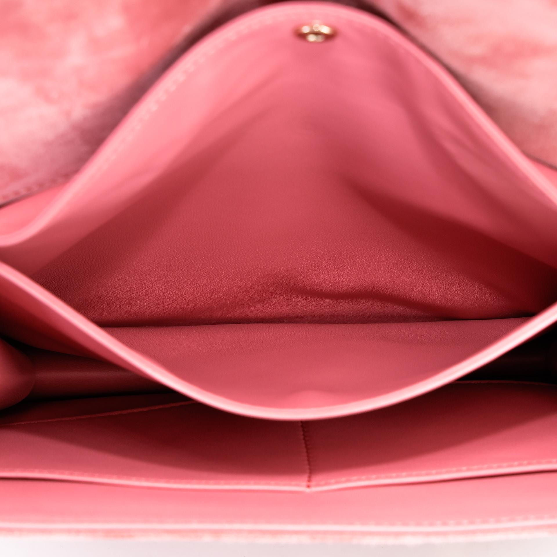 Excellent ( Rank SA ) HERMÈS Verrou 21 Clutch Rose Indien (5N) Doblis Suede Permabrass hardware Square R (2014) - 23