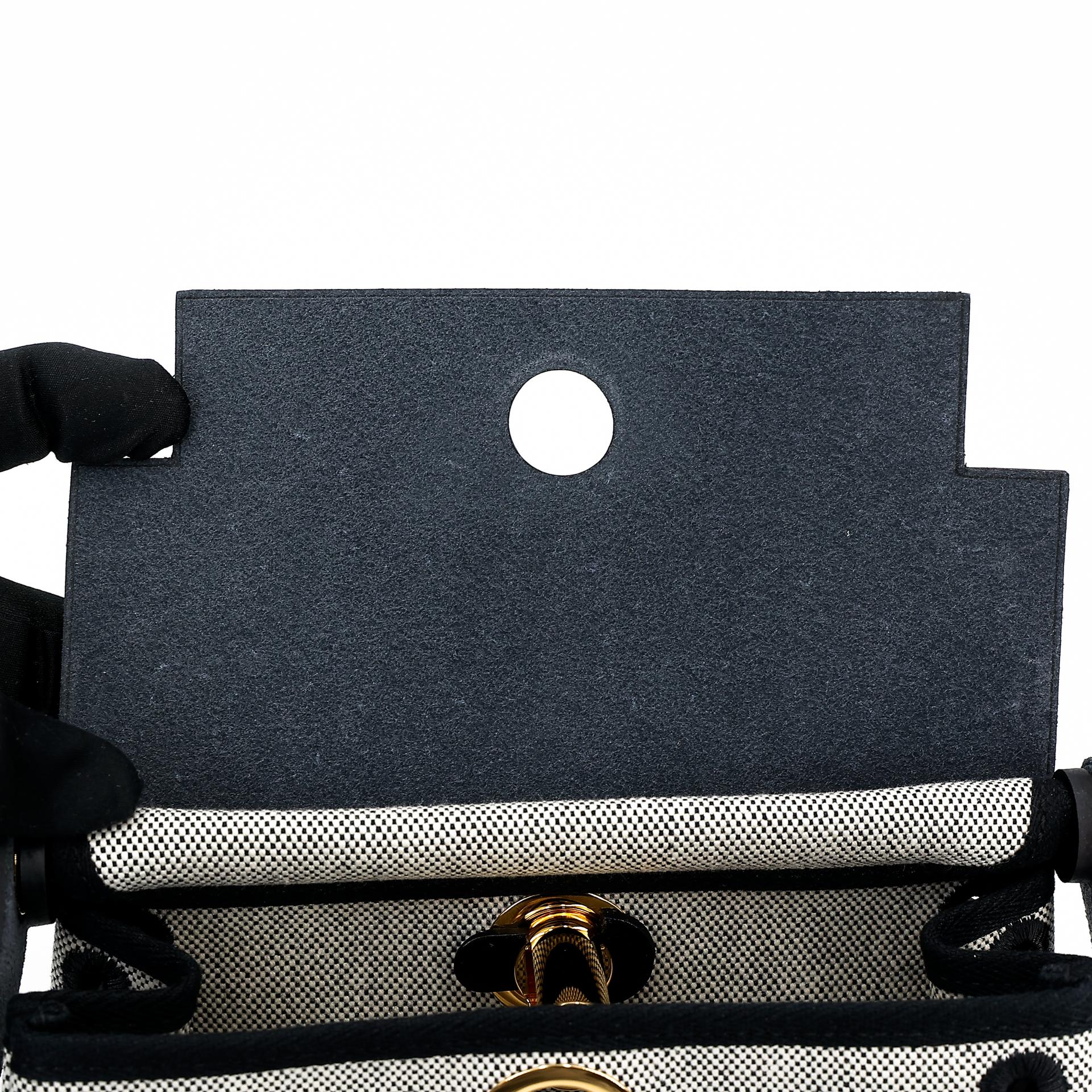 Brand New ( Rank N ) HERMÈS Herbag Zip Mini 20 Black (89) Leather Canvas Gold hardware W (2024) - 14