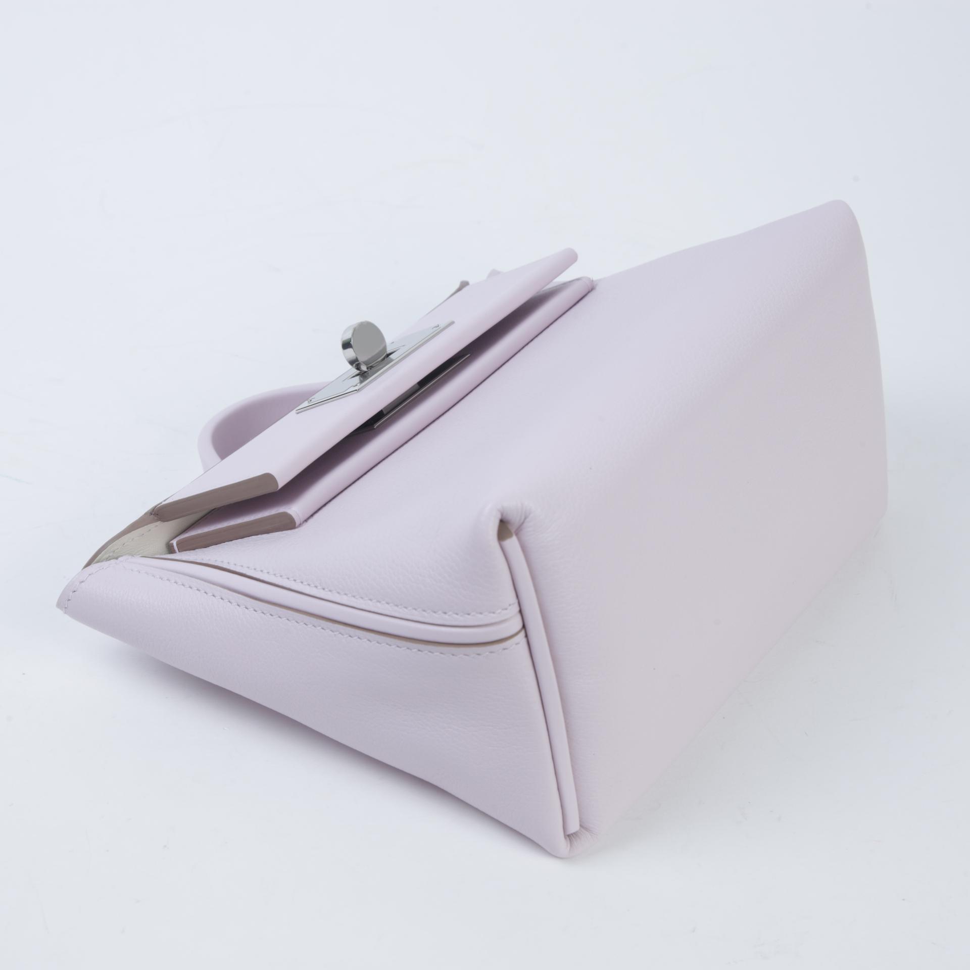 Unused ( Rank NS ) HERMÈS 24/24 - 21 mini Verso  Nata (I2) Mauve Pale (09) Evercolor Swift Palladium hardware B (2023) - 4