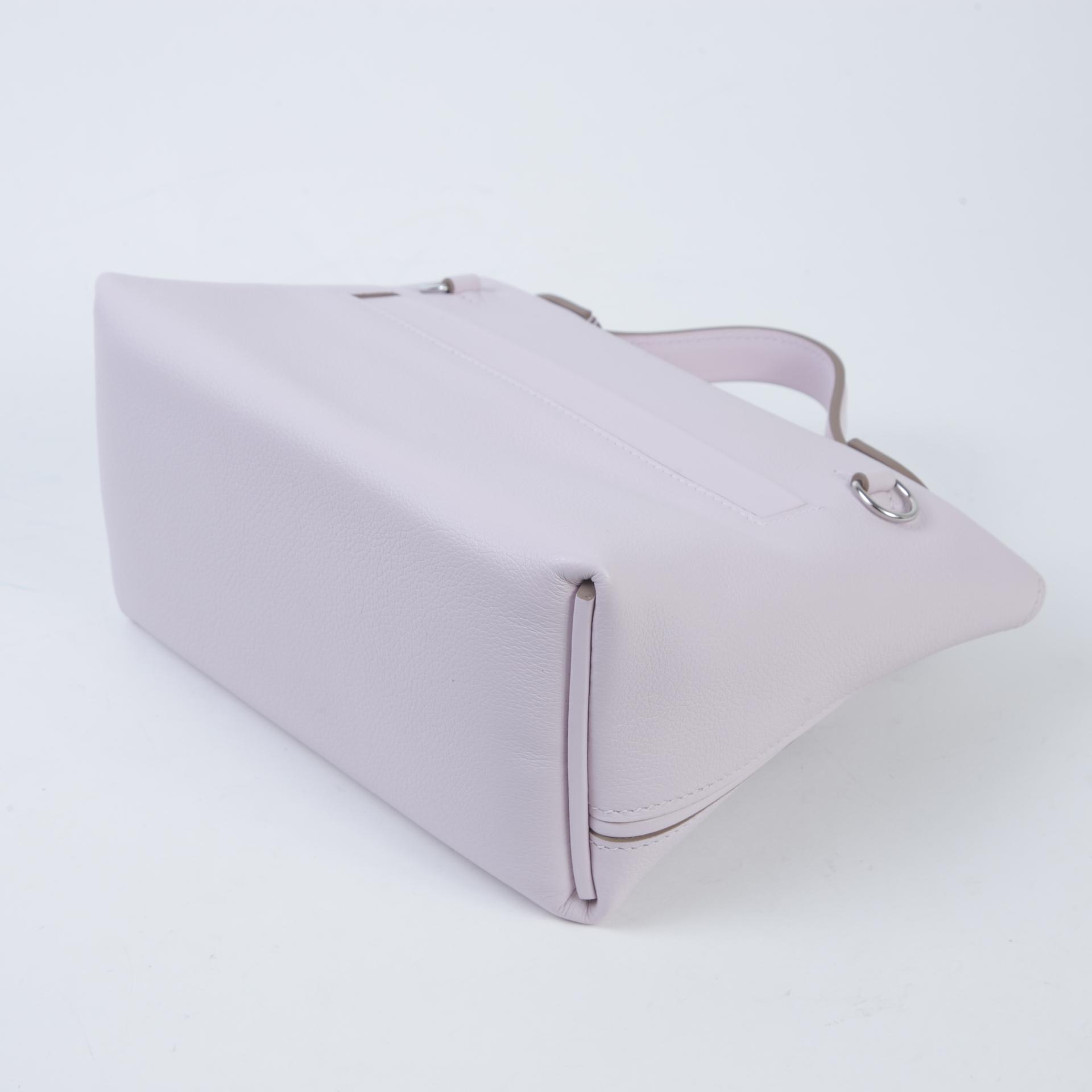 Unused ( Rank NS ) HERMÈS 24/24 - 21 mini Verso  Nata (I2) Mauve Pale (09) Evercolor Swift Palladium hardware B (2023) - 7