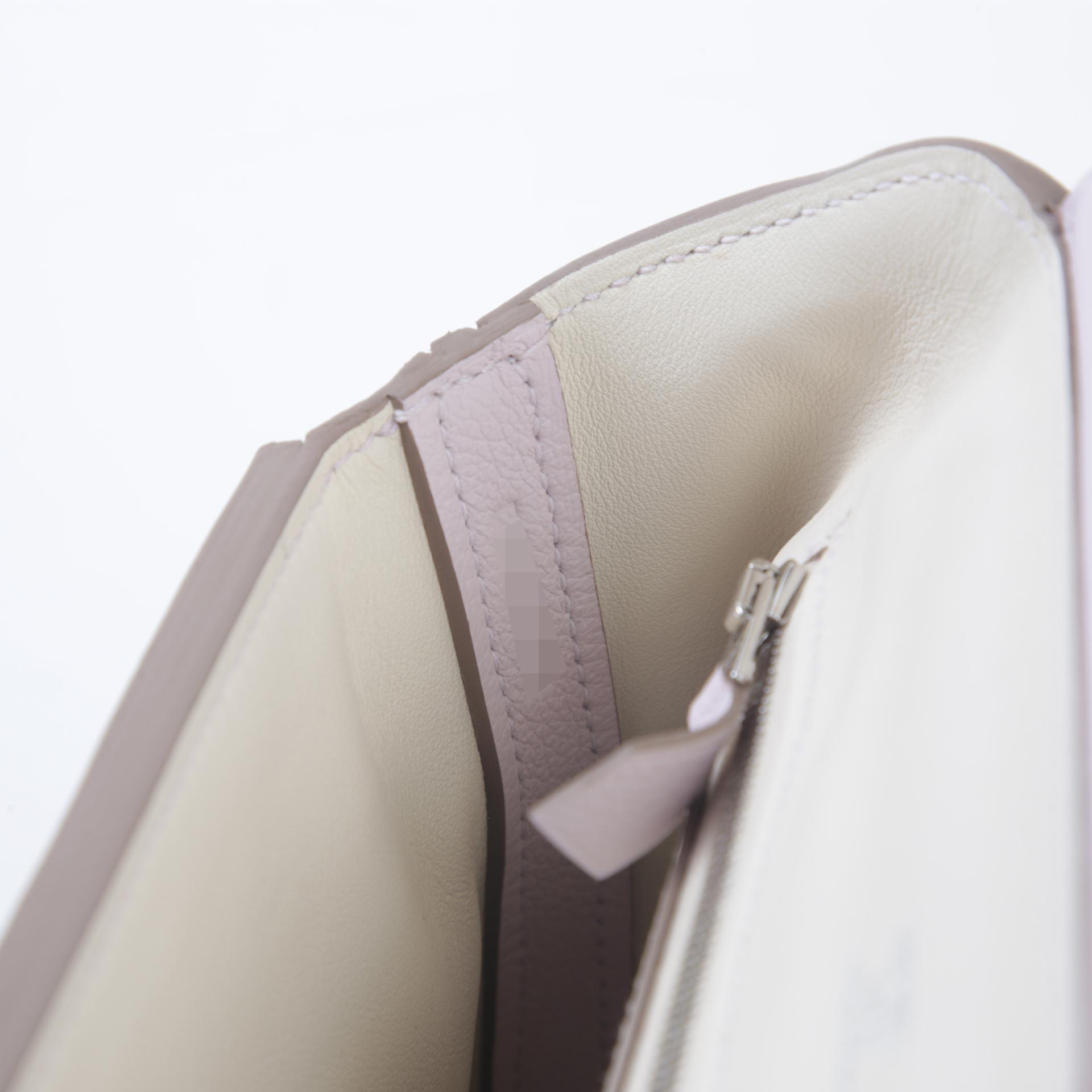 Unused ( Rank NS ) HERMÈS 24/24 - 21 mini Verso  Nata (I2) Mauve Pale (09) Evercolor Swift Palladium hardware B (2023) - 14