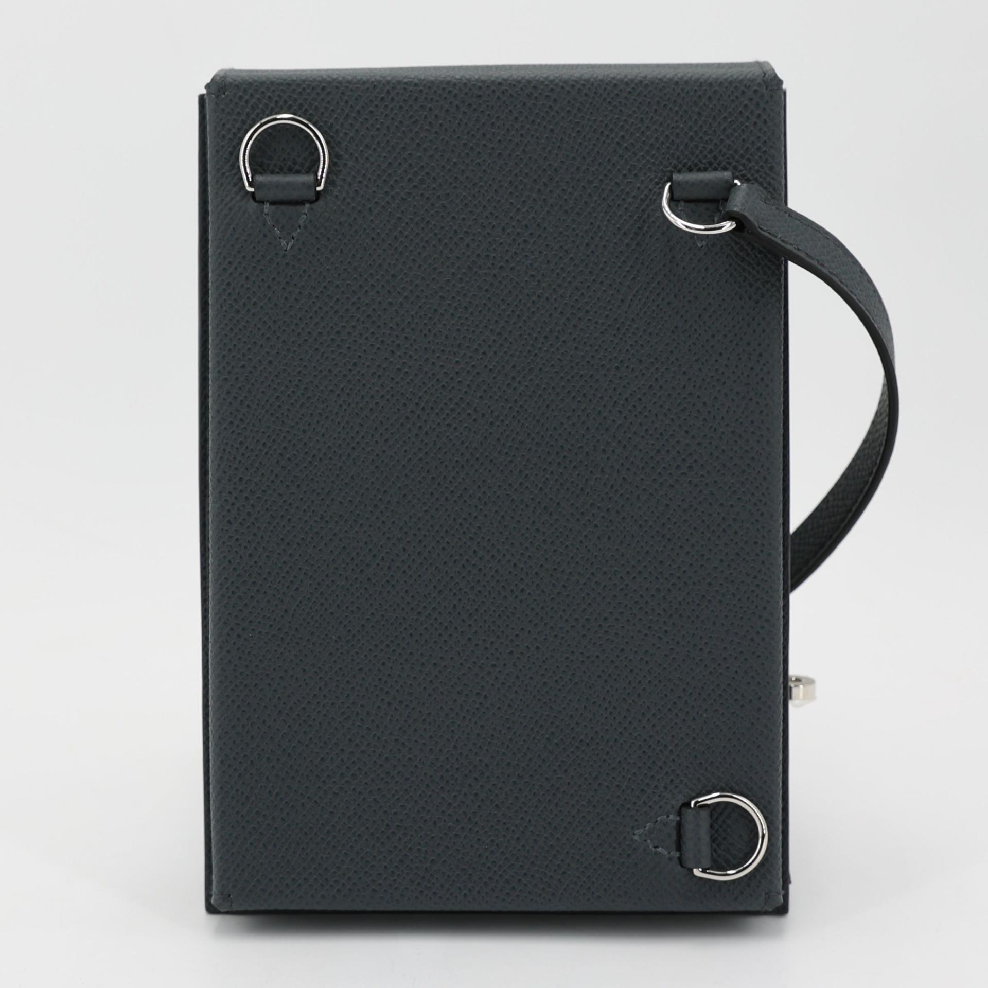 Brand New ( Rank N ) HERMÈS Kelly Multipocket To Go Pouch Gris misty (H0) Epsom Palladium hardware W (2024) - 2