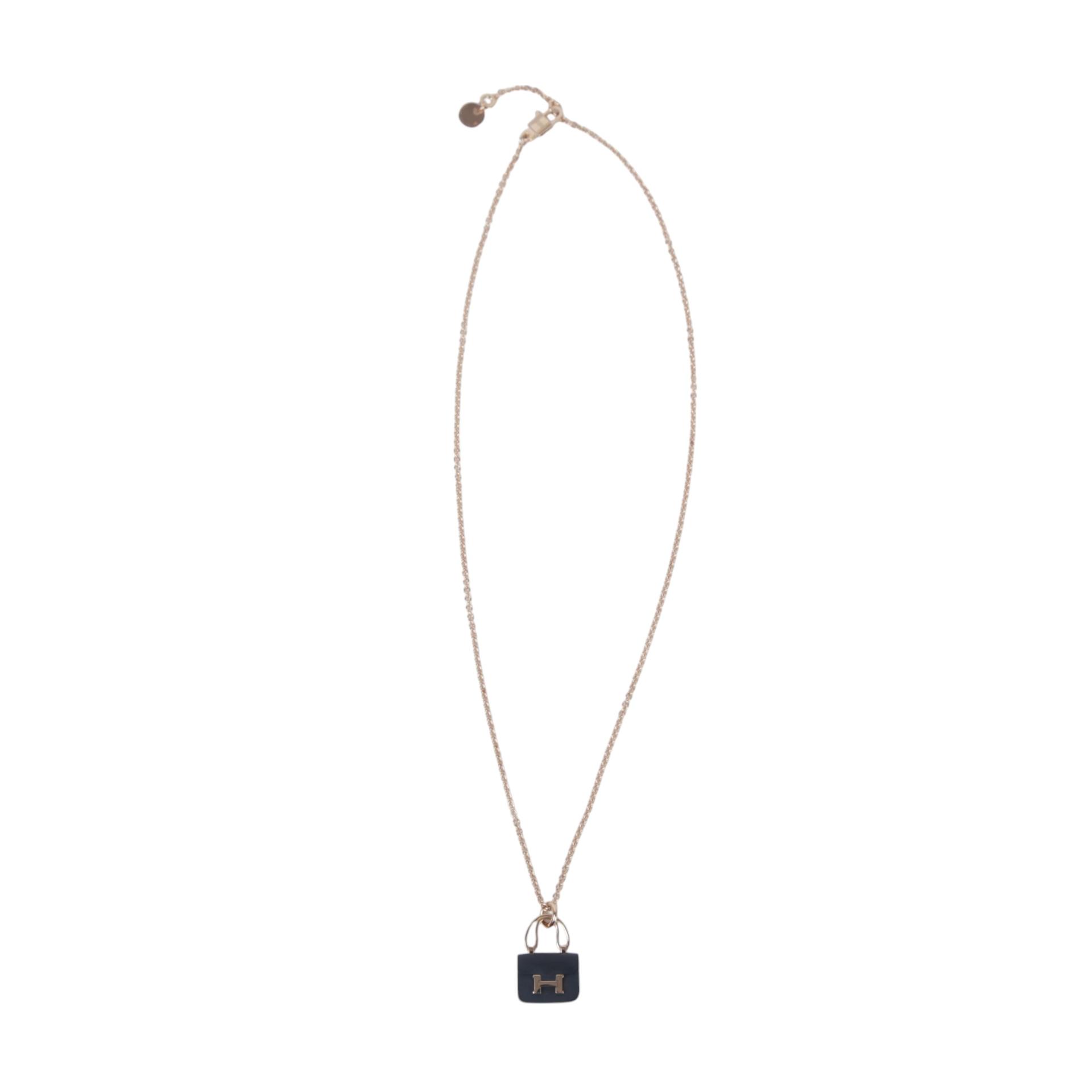 Unused ( Rank NS ) HERMÈS Amulettes Constance pendant Black Rose Gold Rose Gold hardware - 1
