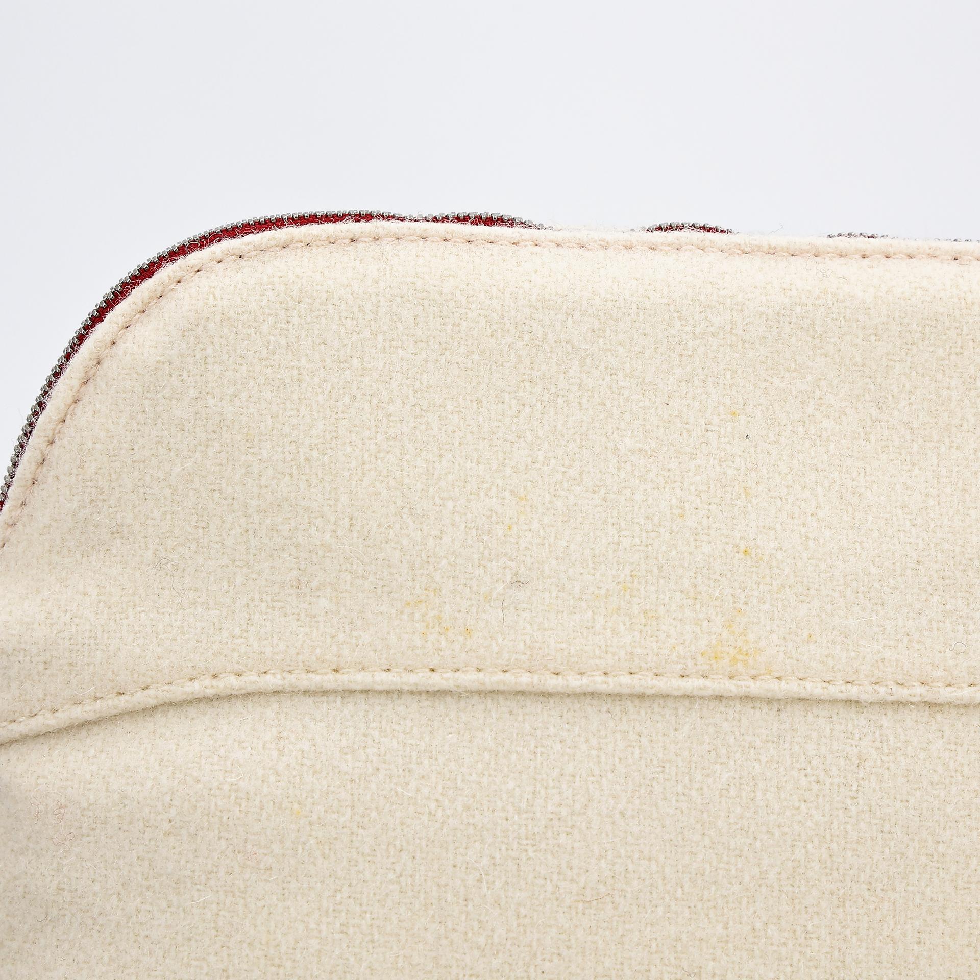 A美品 HERMÈS 愛馬仕 Bolide Zip Top PM 化妝包 米色 Beige 羊毛 銀扣 - 8