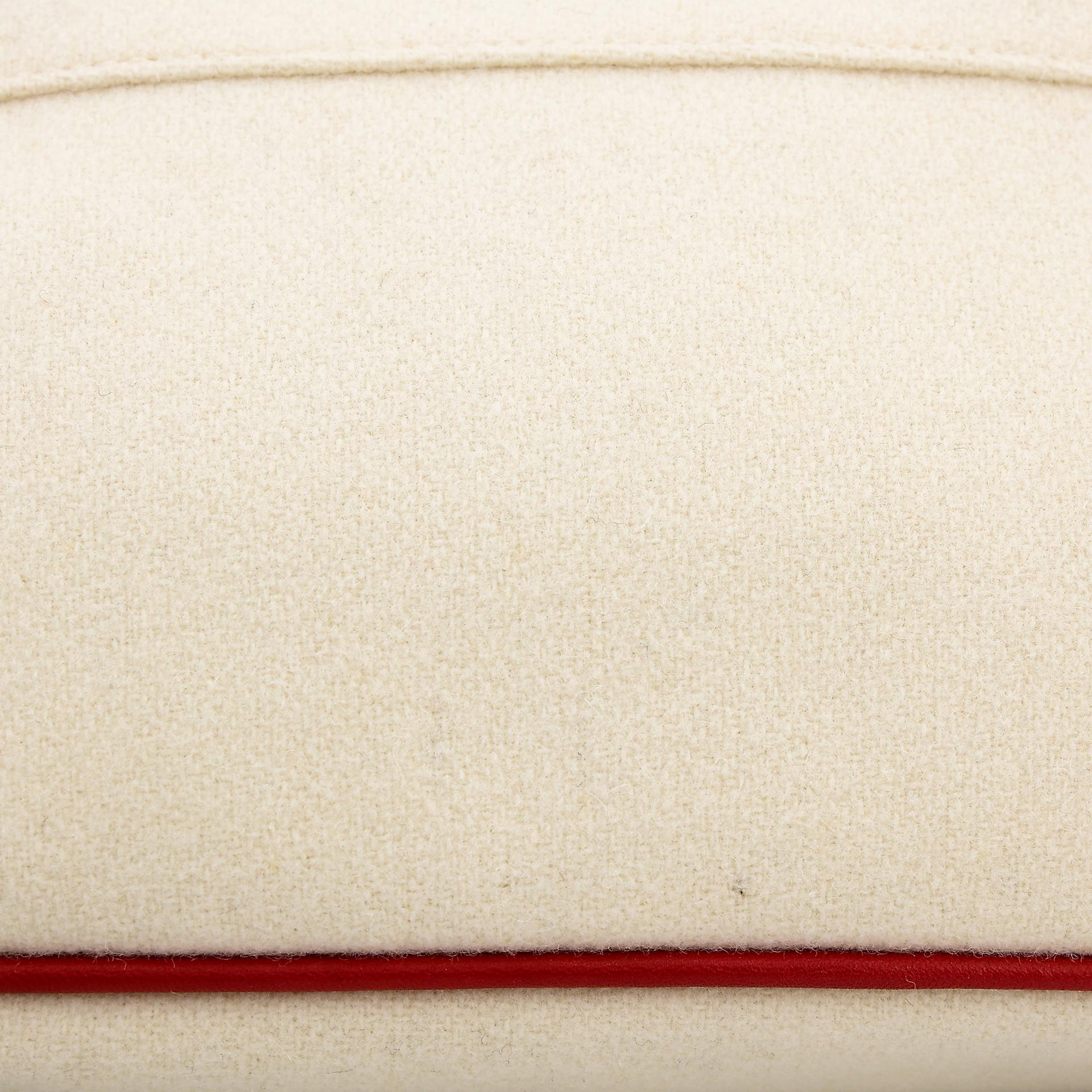 A美品 HERMÈS 愛馬仕 Bolide Zip Top PM 化妝包 米色 Beige 羊毛 銀扣 - 15