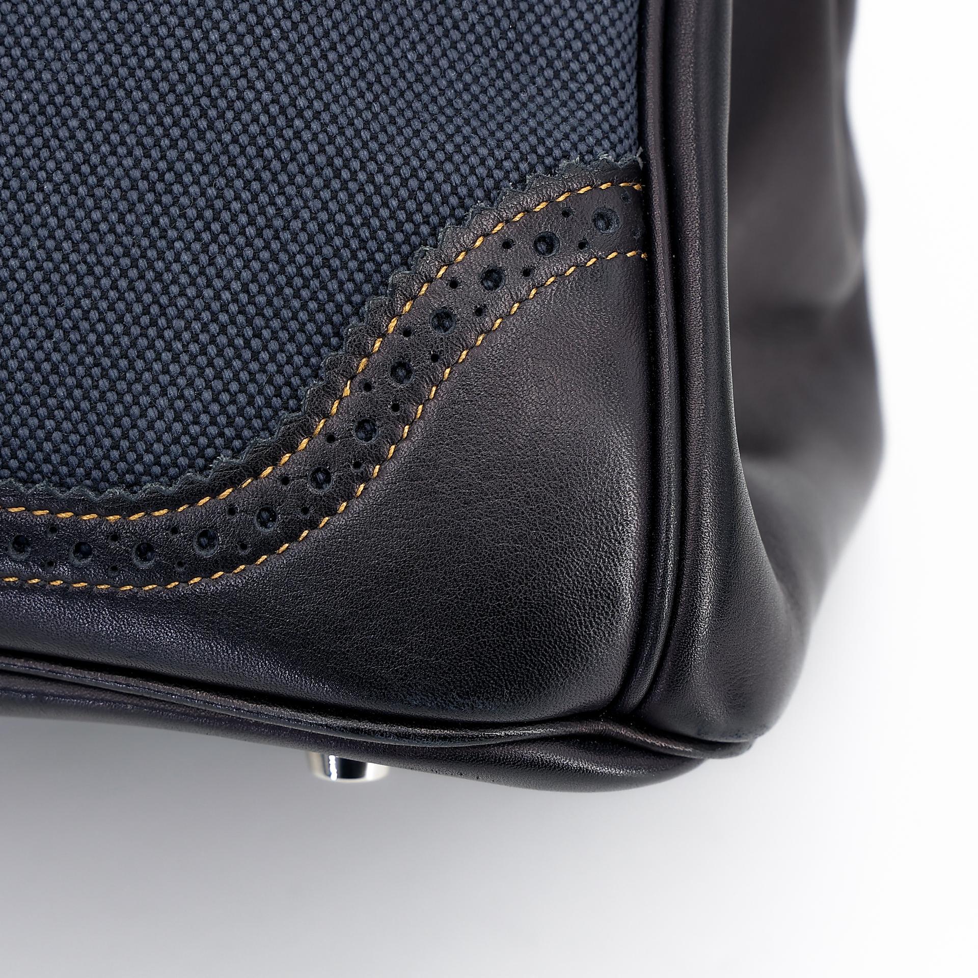 中古AB HERMÈS 爱马仕 Birkin Ghillies 35 Fonce Denim 89 黑色 Noir 帆布 Evercalf皮 拉丝银扣 □P刻 2012年 - 12