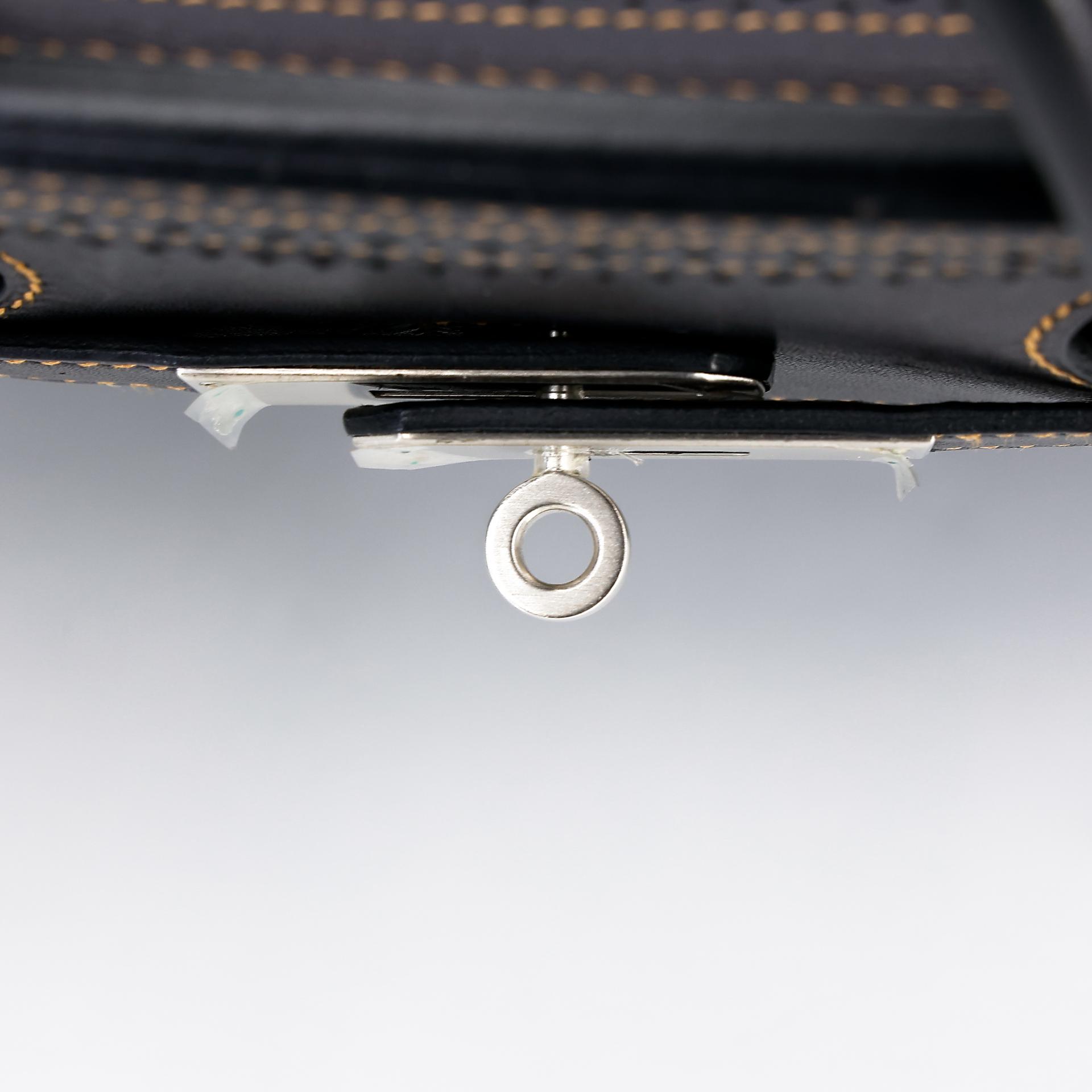 中古AB HERMÈS 爱马仕 Birkin Ghillies 35 Fonce Denim 89 黑色 Noir 帆布 Evercalf皮 拉丝银扣 □P刻 2012年 - 18