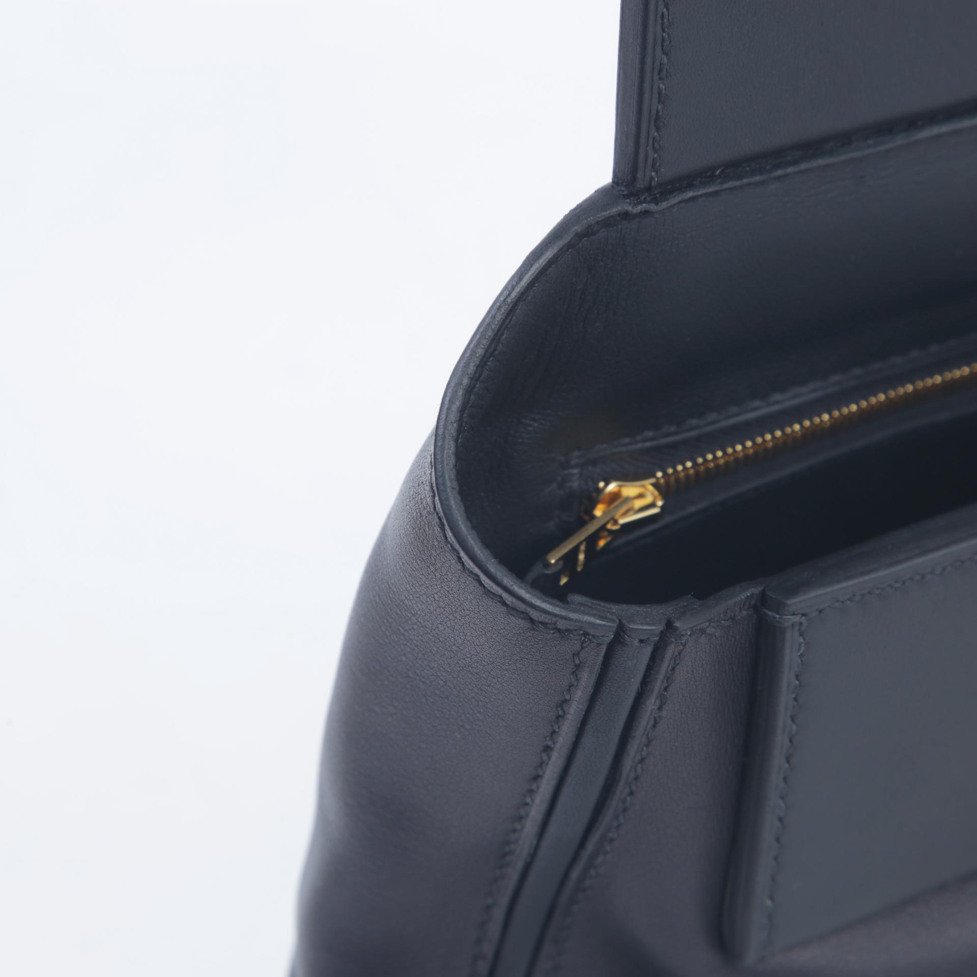 【Ginza store Pickup Only】Very Good ( Rank A) HERMÈS 24/24 - 21 mini Black (89) Volupto calfskin Gold hardware U (2022) - 12
