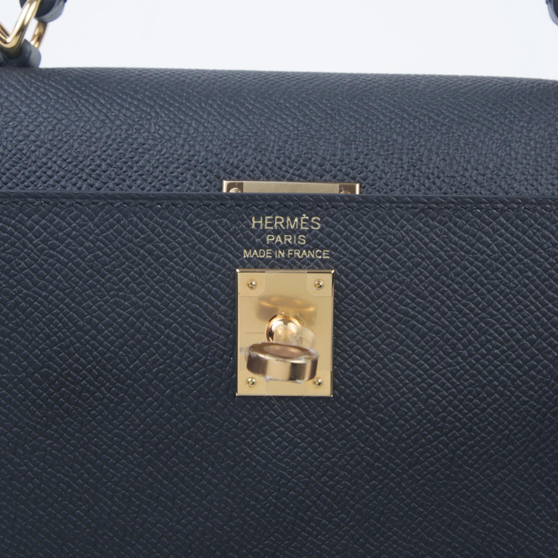 Brand New ( Rank N ) HERMÈS Kelly 25 Sellier Black (89) Epsom Gold hardware W (2024) - 9