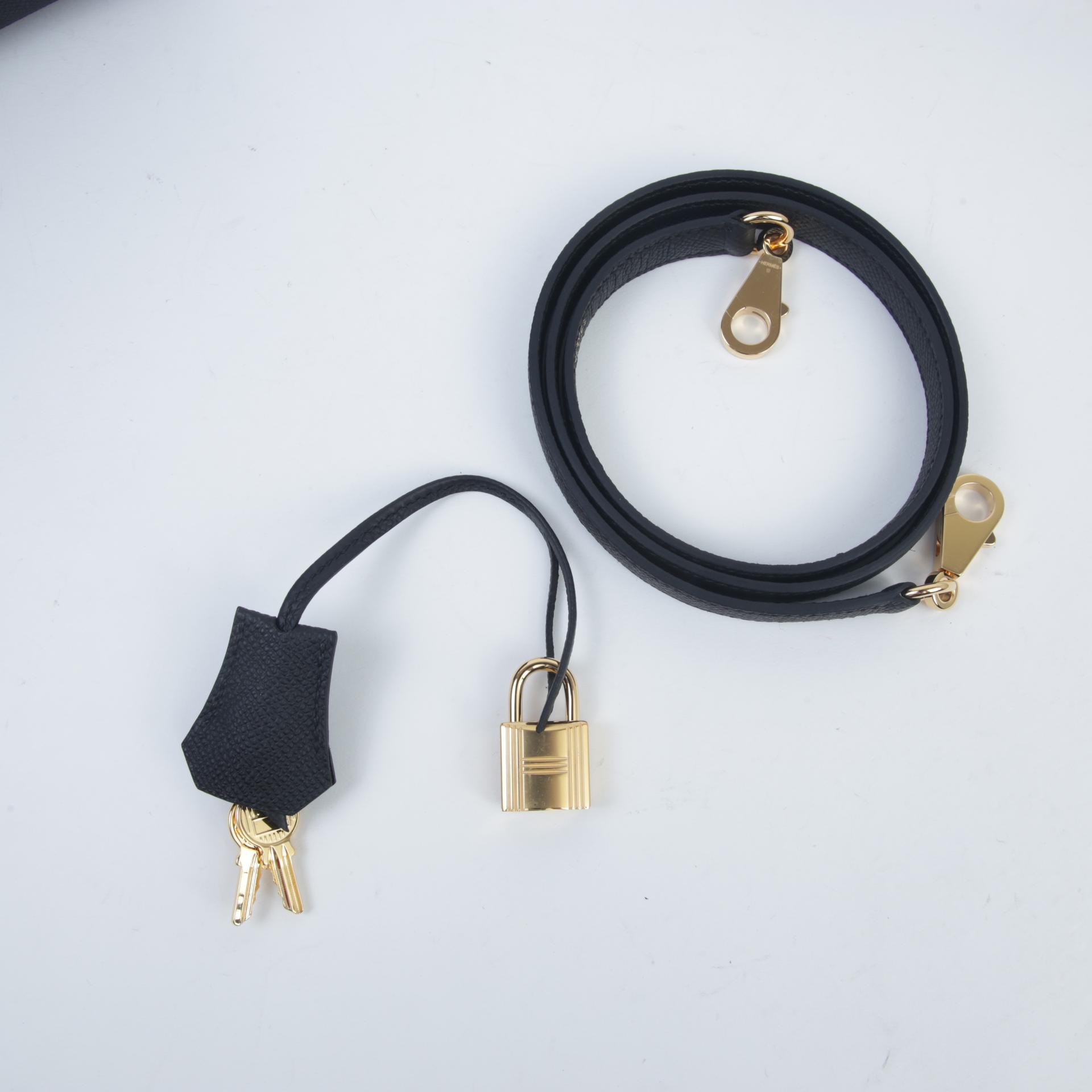 Brand New ( Rank N ) HERMÈS Kelly 25 Sellier Black (89) Epsom Gold hardware W (2024) - 14