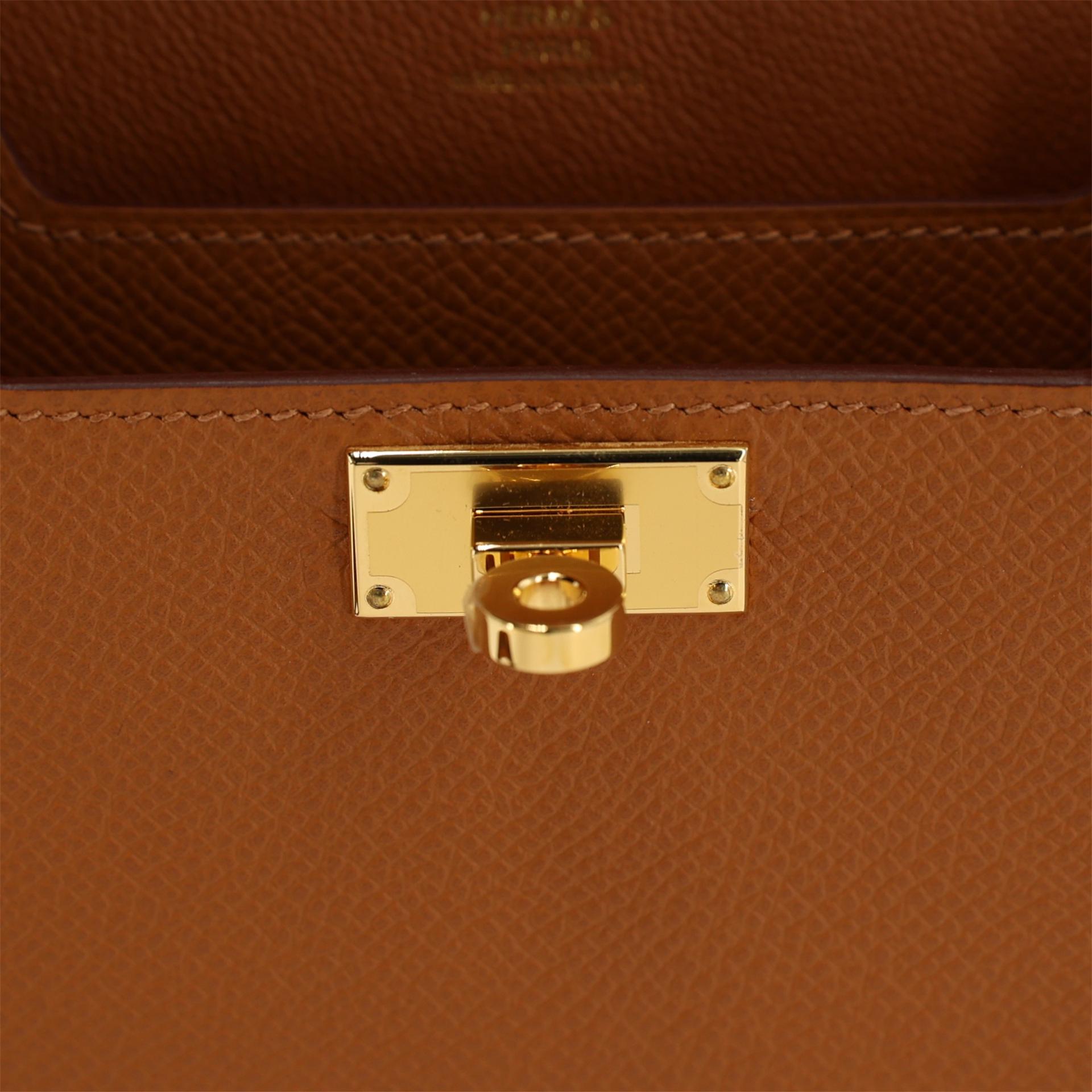 Brand New ( Rank N ) HERMÈS Kelly Multipocket To Go Pouch Gold (37) Epsom Gold hardware W (2024) - 15
