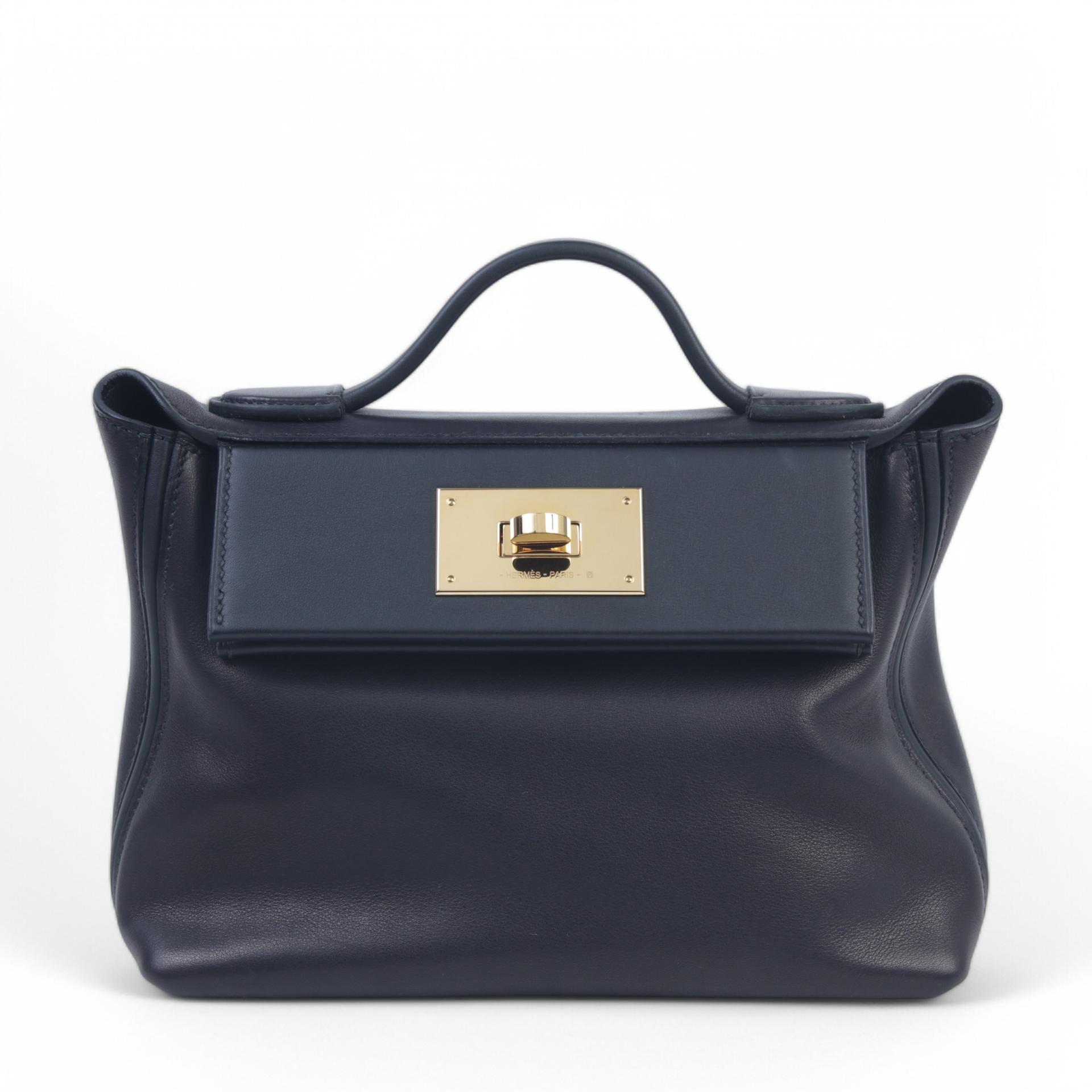 【Ginza store Pickup Only】Very Good ( Rank A) HERMÈS 24/24 - 21 mini Black (89) Volupto calfskin Gold hardware U (2022) - 1