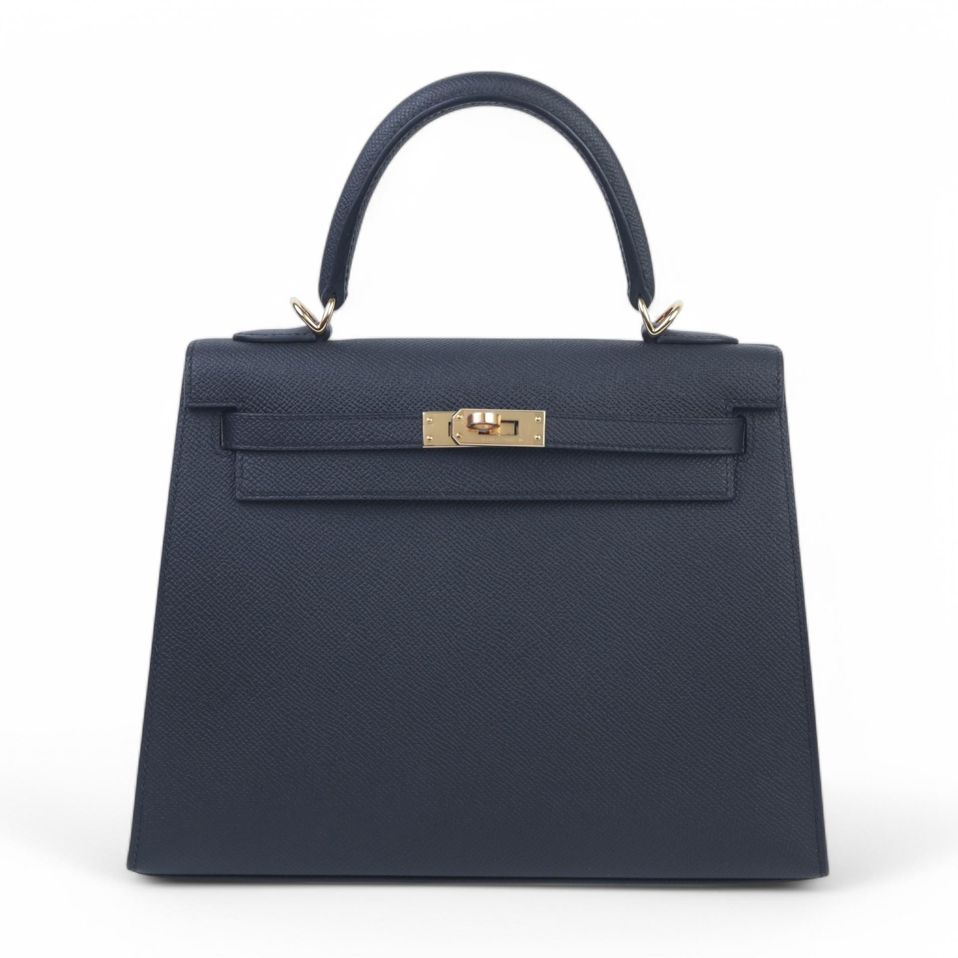 Brand New ( Rank N ) HERMÈS Kelly 25 Sellier Black (89) Epsom Gold hardware W (2024) - 1
