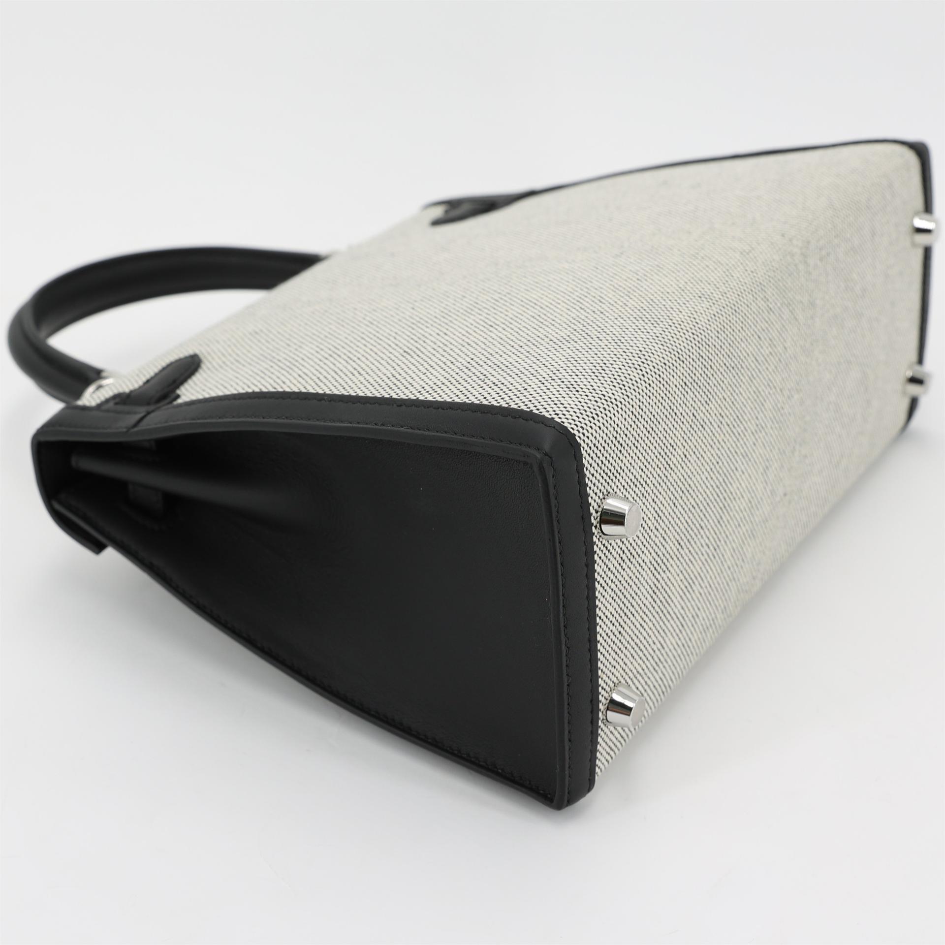 Brand New ( Rank N ) HERMÈS Kelly 25 Sellier Black (89) Swift Toile H canvas Palladium hardware W (2024) - 6