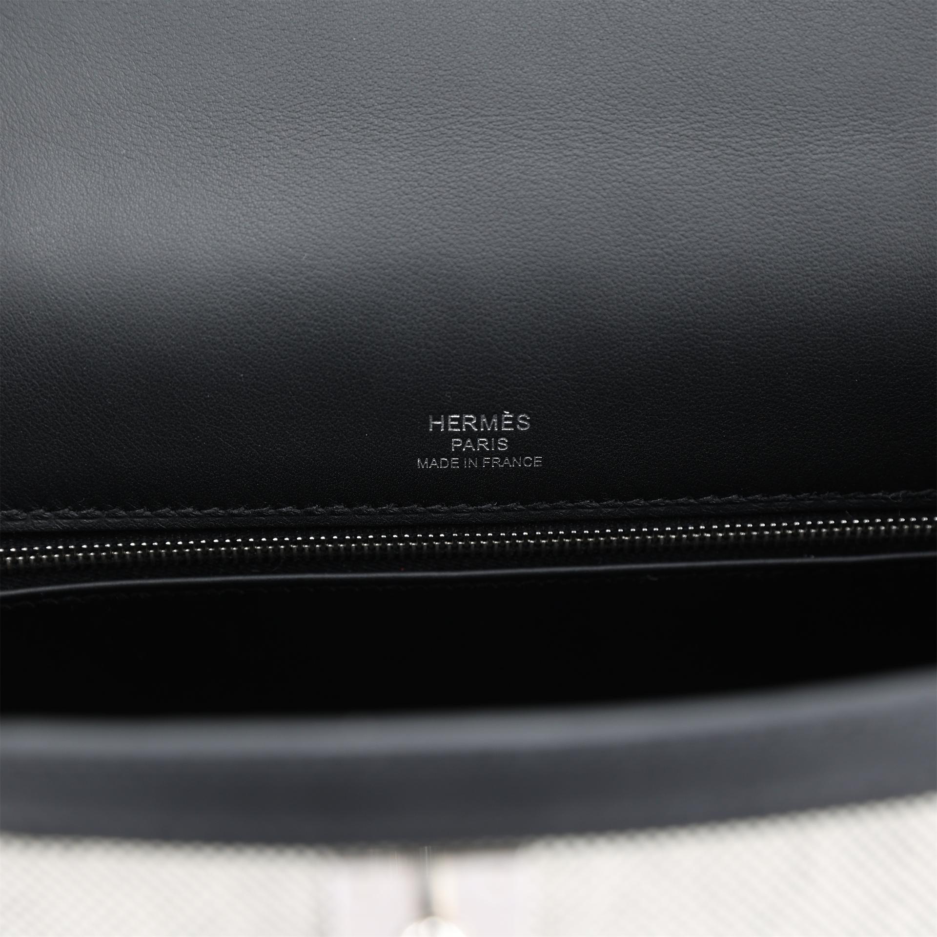 Brand New ( Rank N ) HERMÈS Kelly 25 Sellier Black (89) Swift Toile H canvas Palladium hardware W (2024) - 10