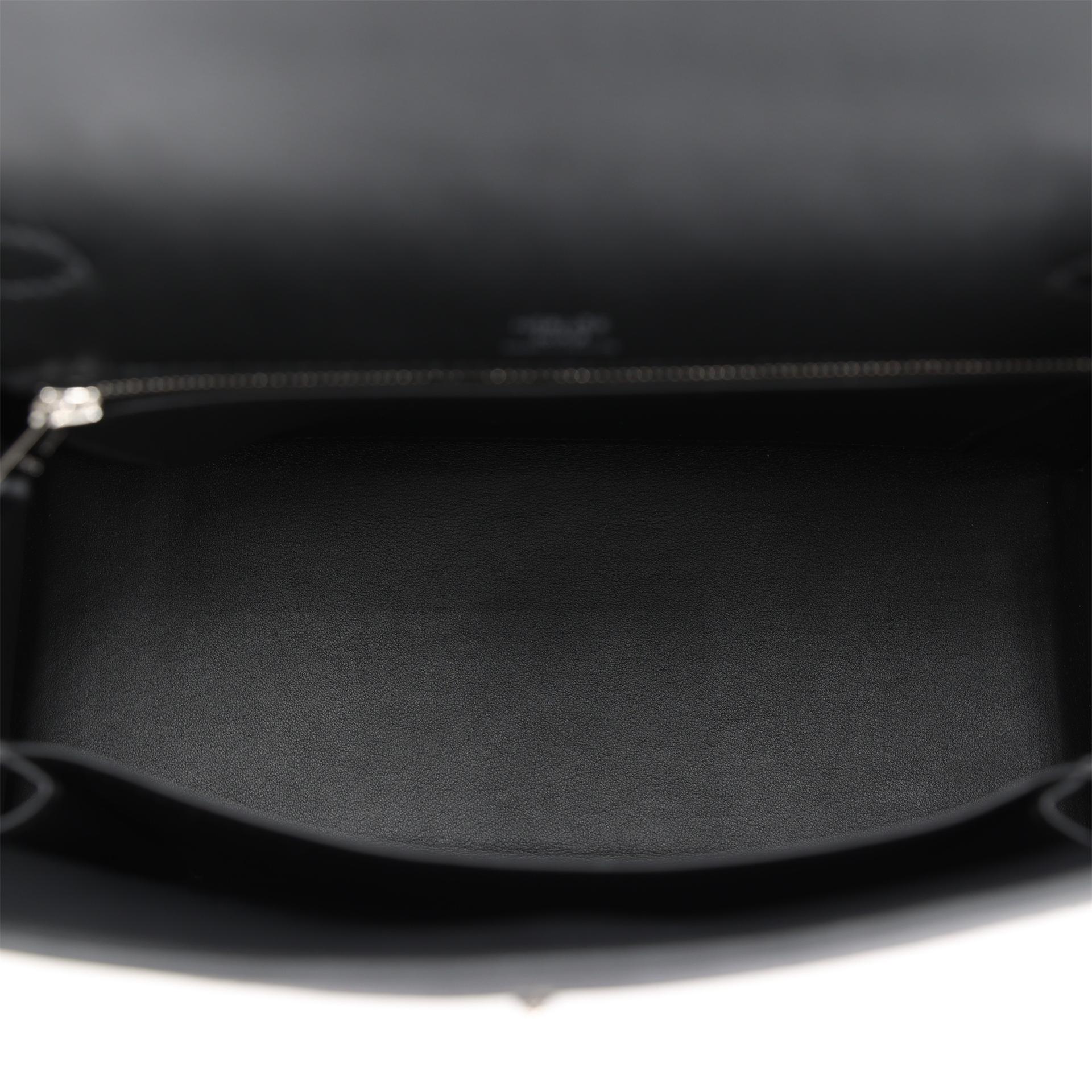 Brand New ( Rank N ) HERMÈS Kelly 25 Sellier Black (89) Swift Toile H canvas Palladium hardware W (2024) - 11