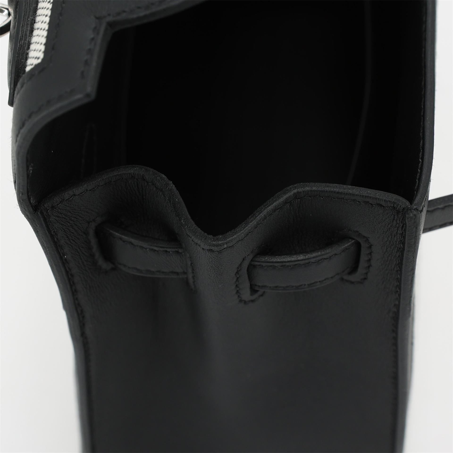 Brand New ( Rank N ) HERMÈS Kelly 25 Sellier Black (89) Swift Toile H canvas Palladium hardware W (2024) - 12