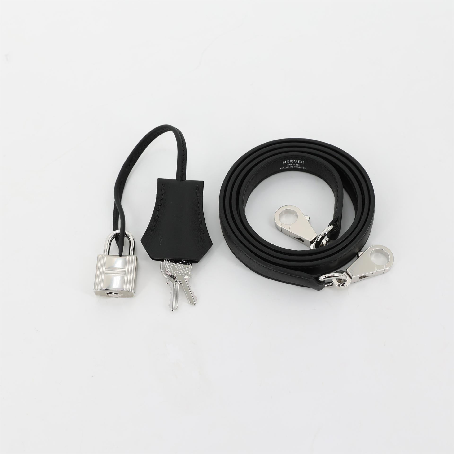 Brand New ( Rank N ) HERMÈS Kelly 25 Sellier Black (89) Swift Toile H canvas Palladium hardware W (2024) - 15