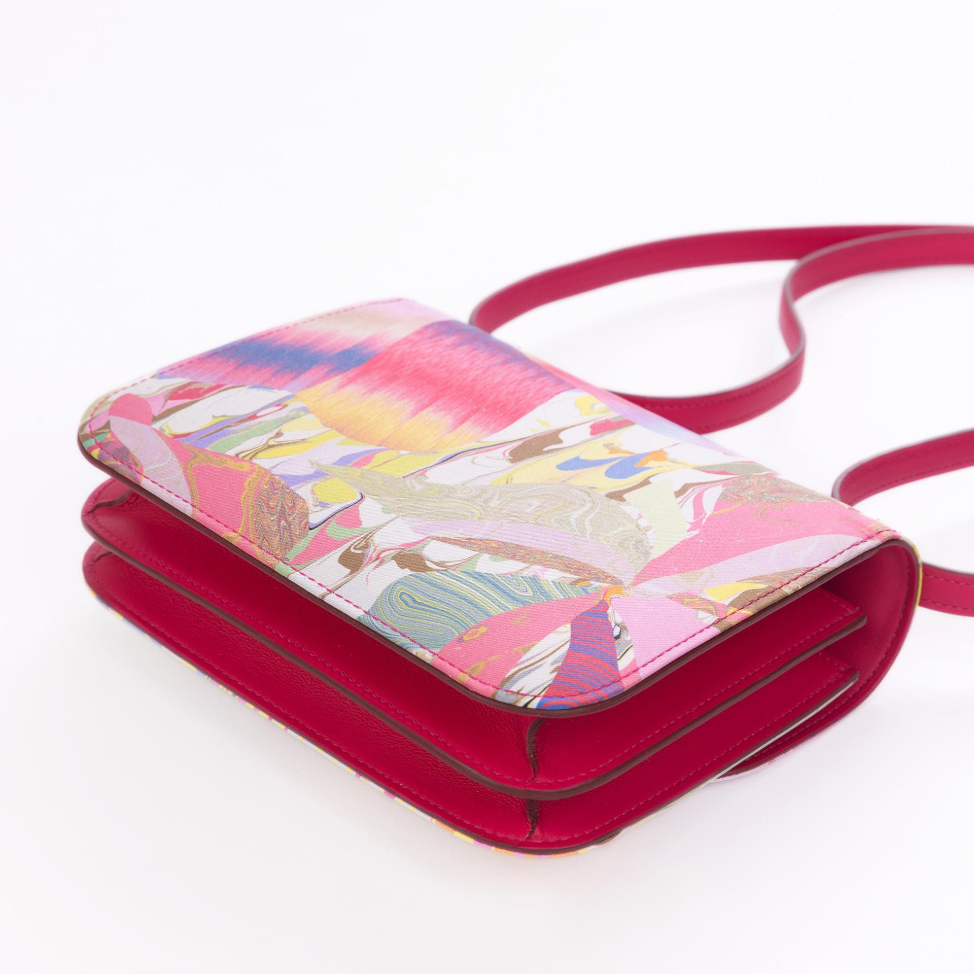 Very Good ( Rank A) HERMÈS Limited Edition Constance Mini MARBLE SILK Multi-color silk Palladium hardware Z (2021) - 7