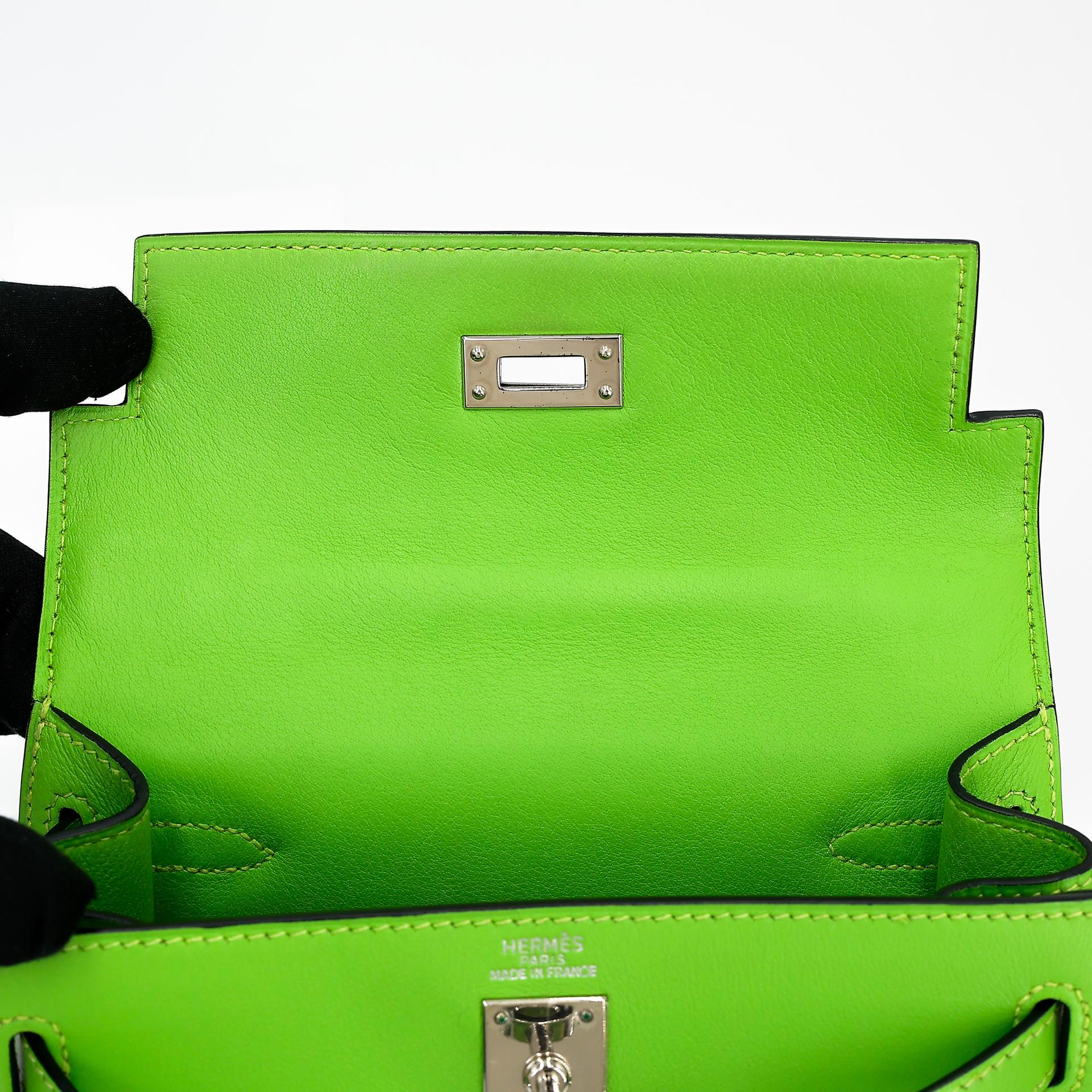 ランク A HERMÈS エルメス ミニケリー旧 アップルグリーン (62) スイフト シルバー金具 □D刻印 - 23