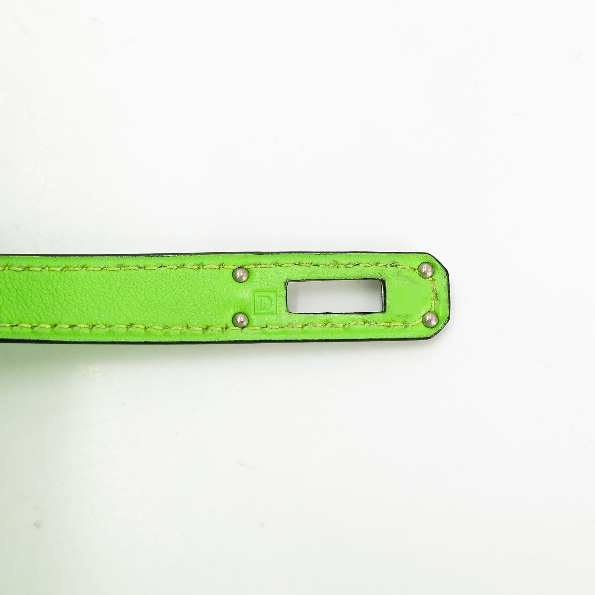 ランク A HERMÈS エルメス ミニケリー旧 アップルグリーン (62) スイフト シルバー金具 □D刻印 - 24