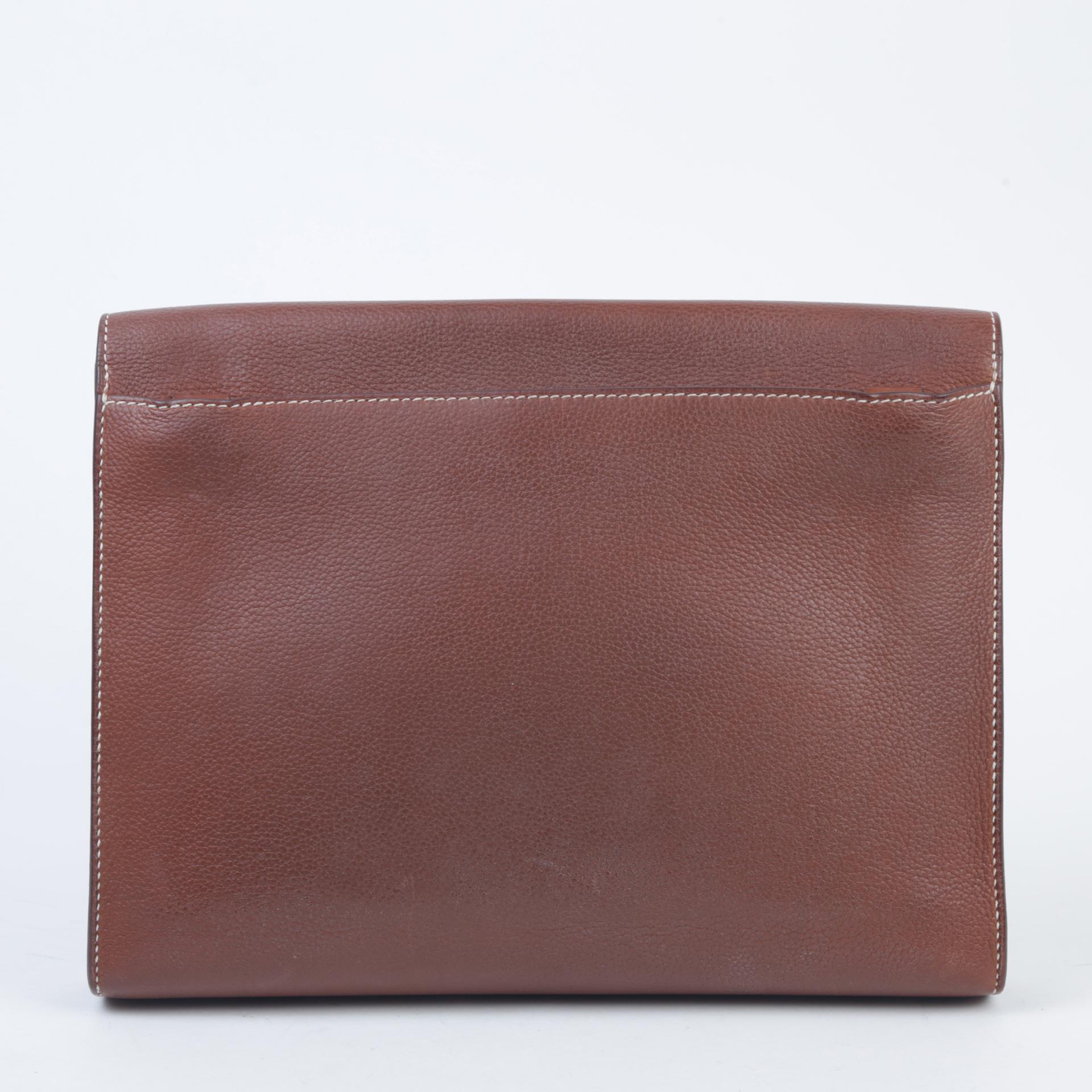 Good ( Rank AB) HERMÈS Sac a Depeches29 Fauve (34) Barenia Faubourg Palladium hardware U (2022) - 2
