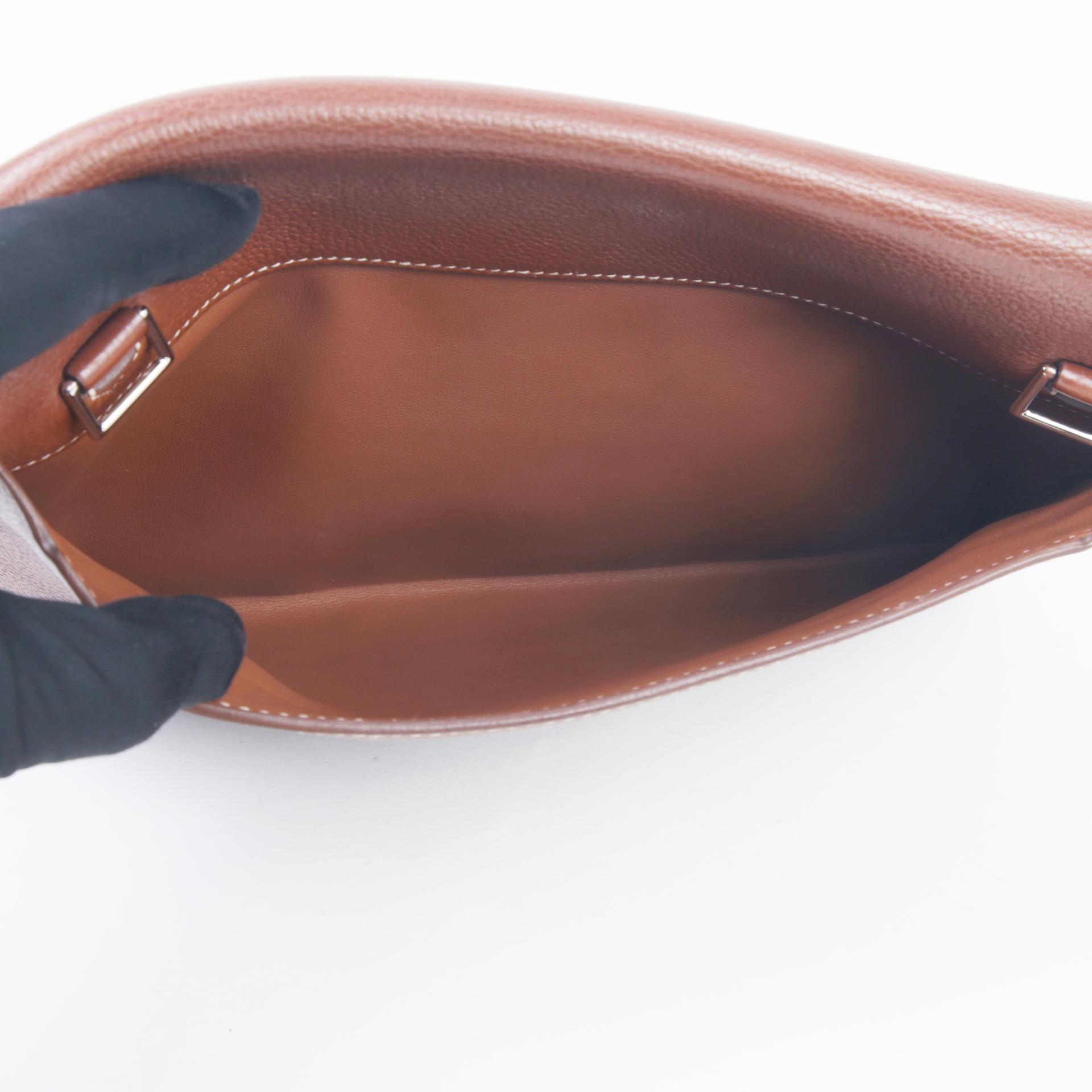 Good ( Rank AB) HERMÈS Sac a Depeches29 Fauve (34) Barenia Faubourg Palladium hardware U (2022) - 10