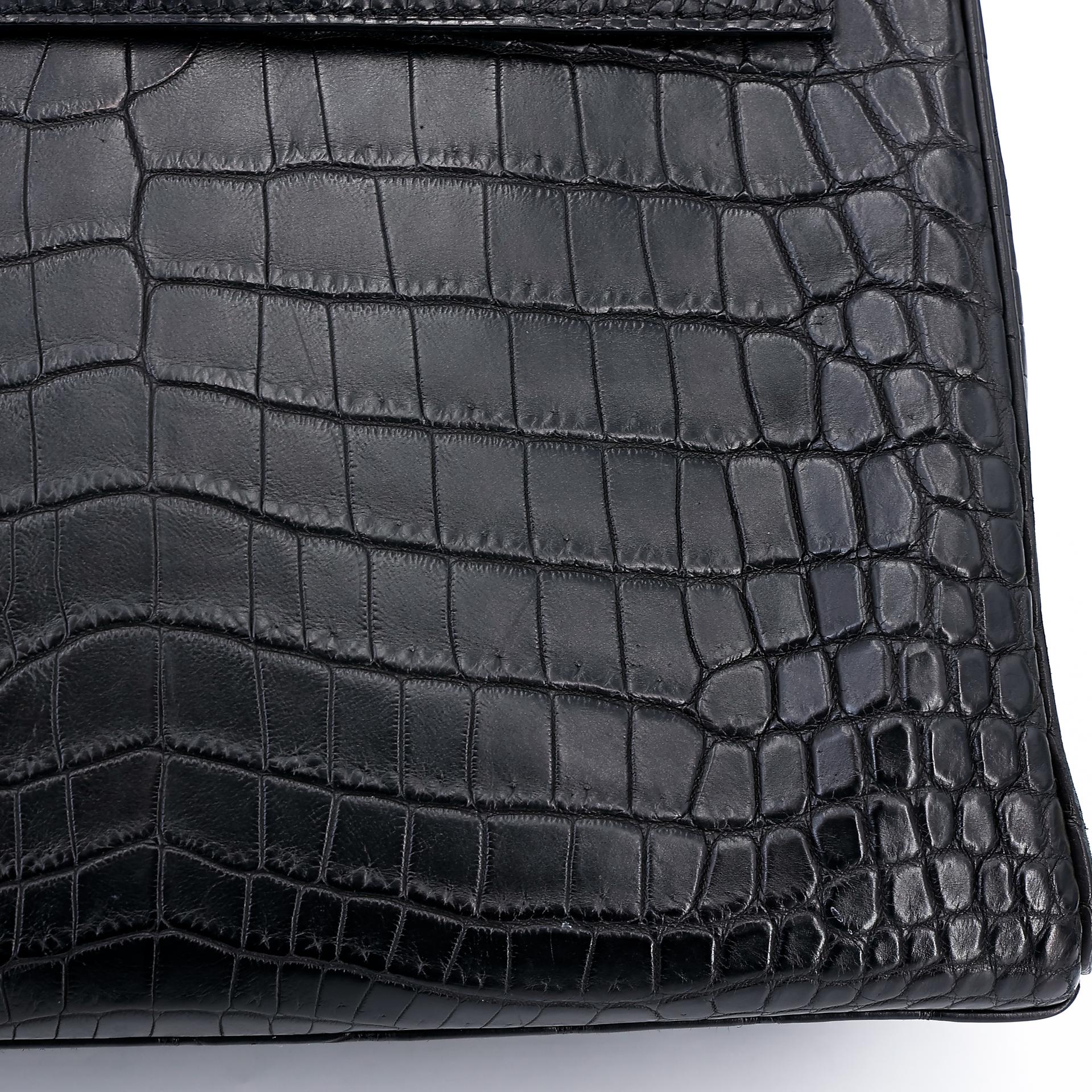 A美品 HERMÈS 愛馬仕 Kelly 28 89 黑色 Noir •• 尼羅鱷 霧面 金扣 □Q刻 2013年 - 15